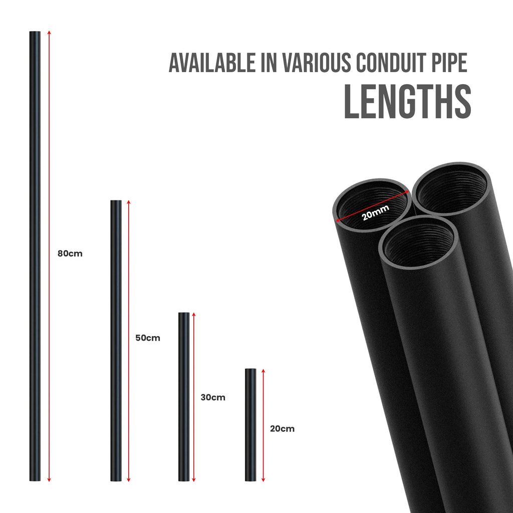 Black Steel Threaded Conduit Pipe for Industrial Lighting & DIY Projects