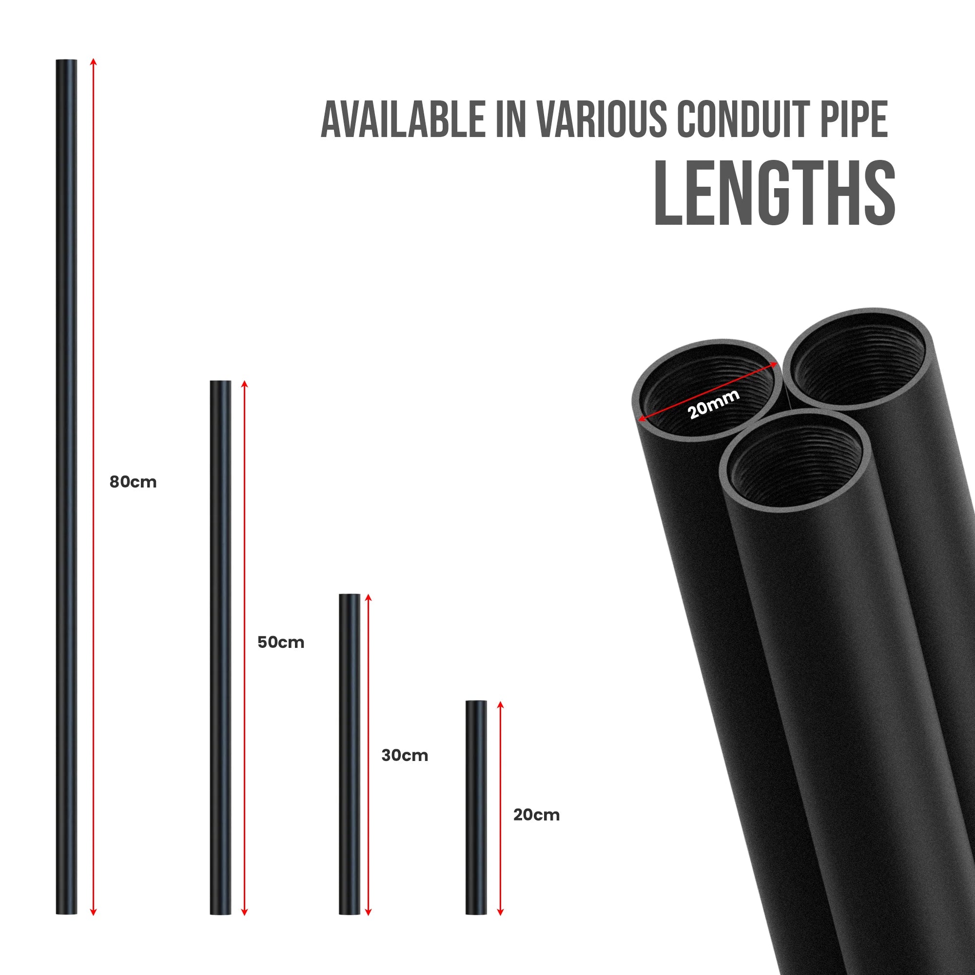 Black Steel Threaded Conduit Pipe for Industrial Lighting & DIY Projects
