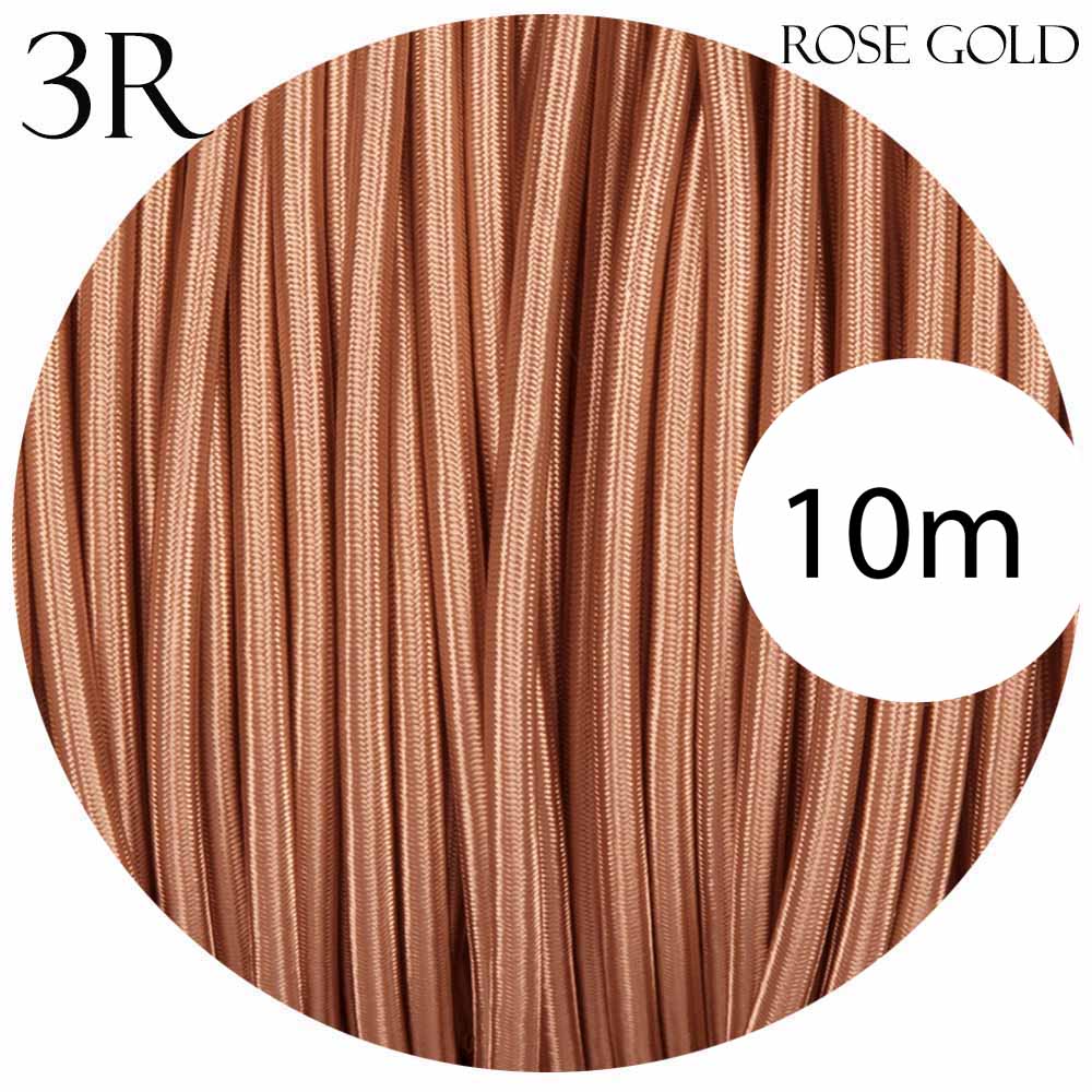 Vintage Style 3-Core Fabric Braided Round Flexible Cable for Pendant Lighting 33Ft