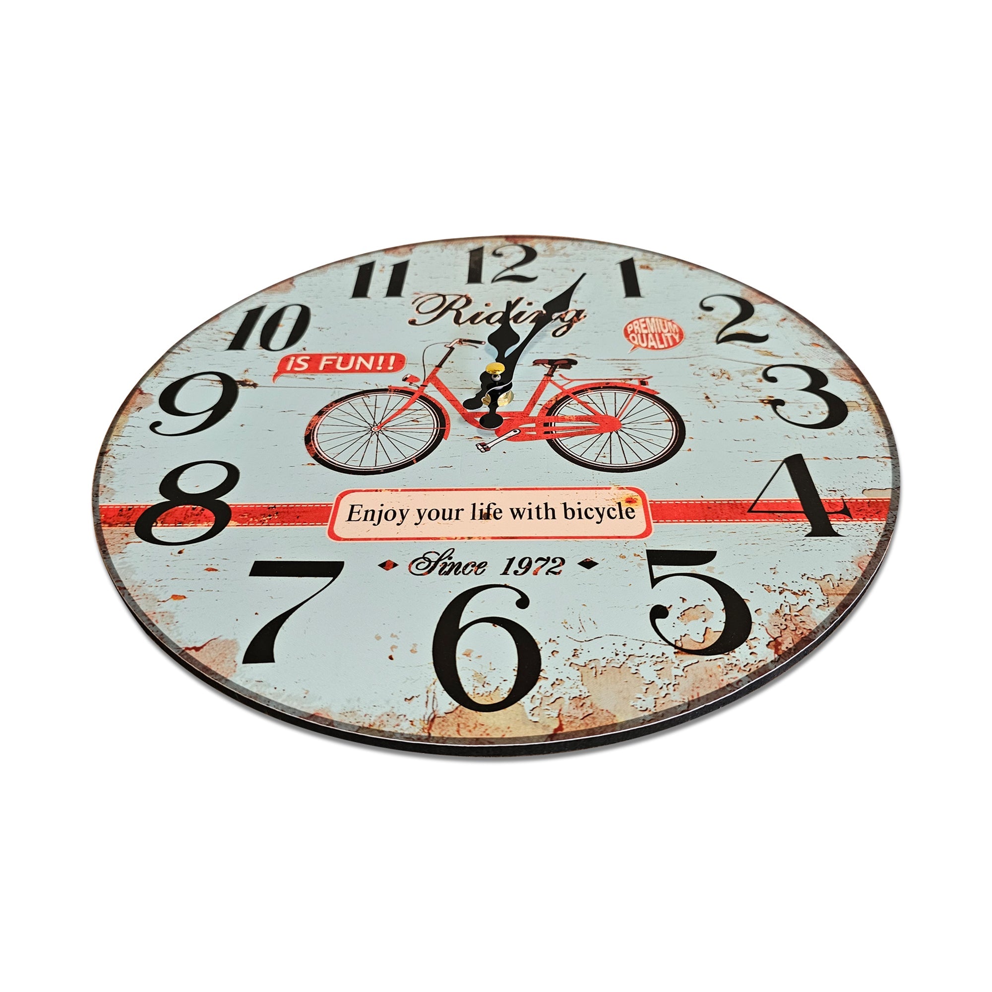 Retro Wooden Decorative Wall Clock - Ticking Shabby Chic Design for Home