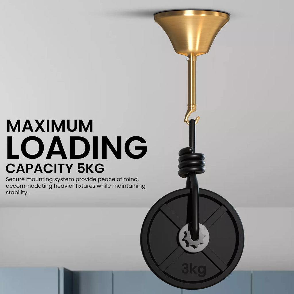 100mm Metal Ceiling Rose Hook for Pendant Lights & Chandeliers - Easy Mount