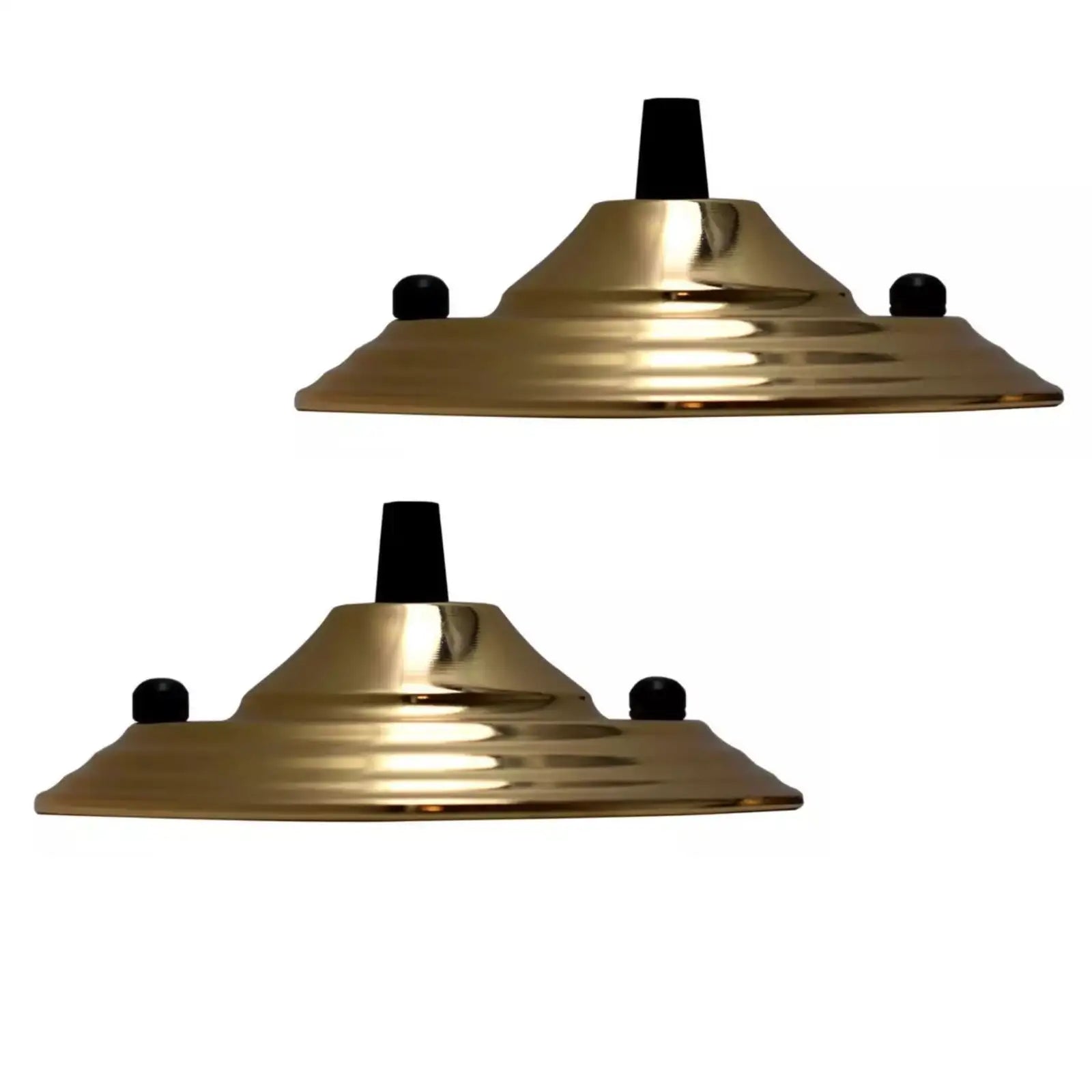 140mm Metal Ceiling Rose Plate with Cable Grip for Pendant Light Fixtures - 2 Pack