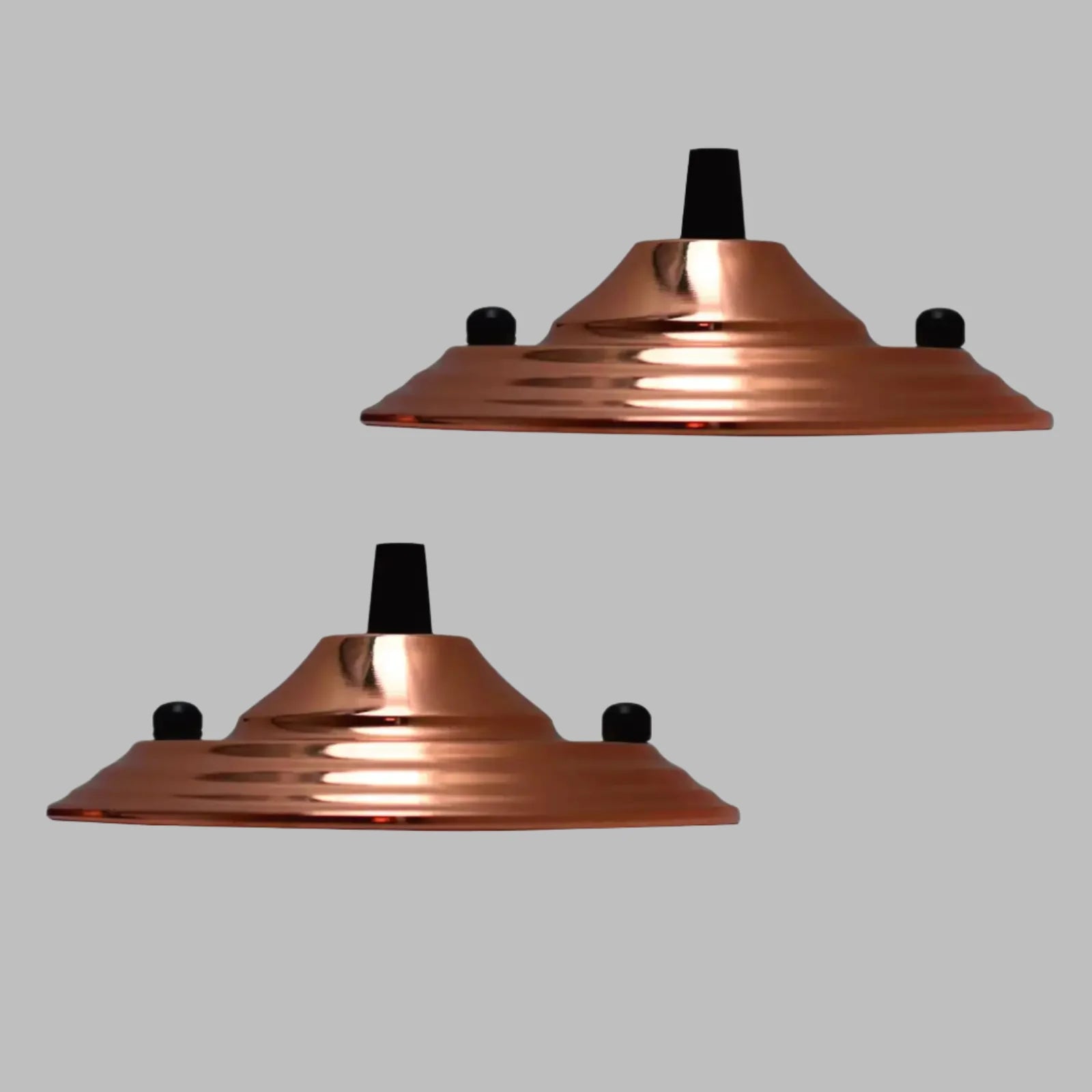 140mm Metal Ceiling Rose Plate with Cable Grip for Pendant Light Fixtures - 2 Pack