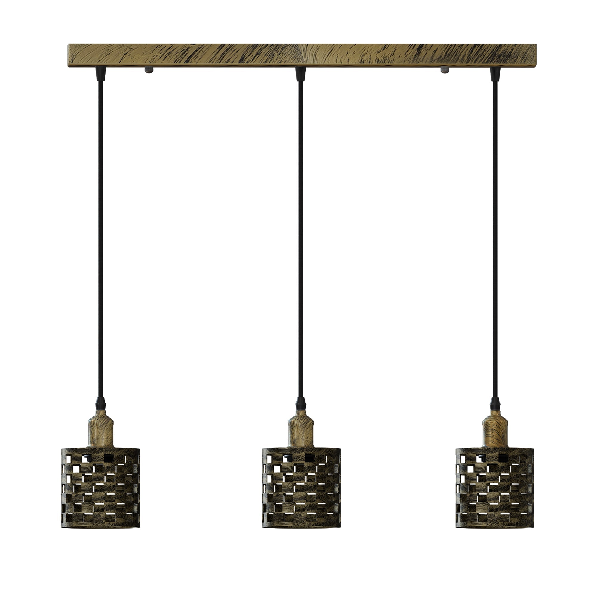 Industrial 3-Light Cage Pendant Fixture with E27 Base for Modern Homes