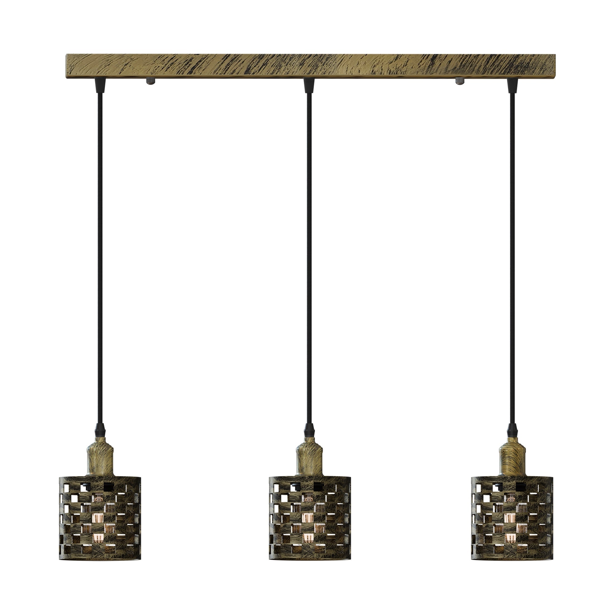 Industrial 3-Light Cage Pendant Fixture with E27 Base for Modern Homes