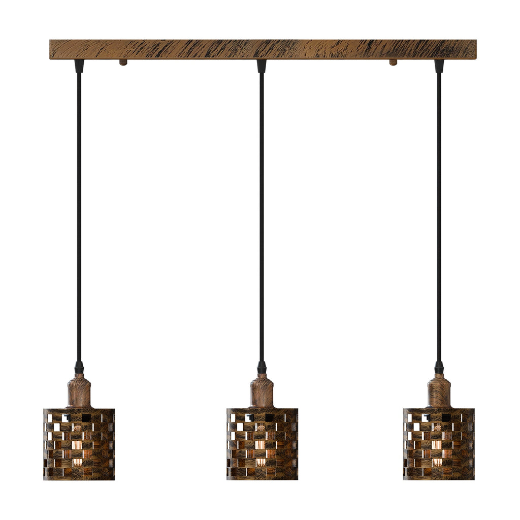 Industrial 3-Light Cage Pendant Fixture with E27 Base for Modern Homes