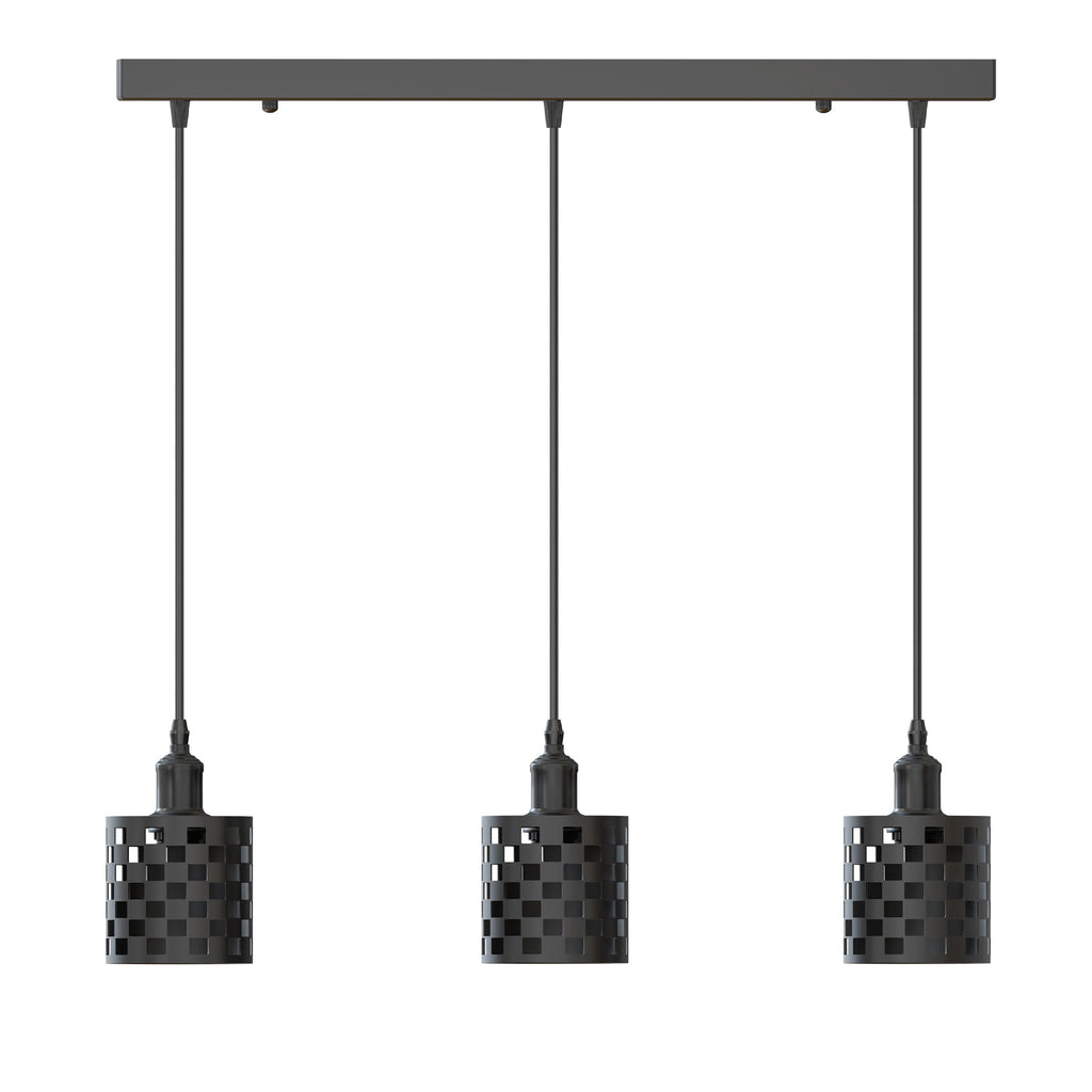 Industrial 3-Light Cage Pendant Fixture with E27 Base for Modern Homes