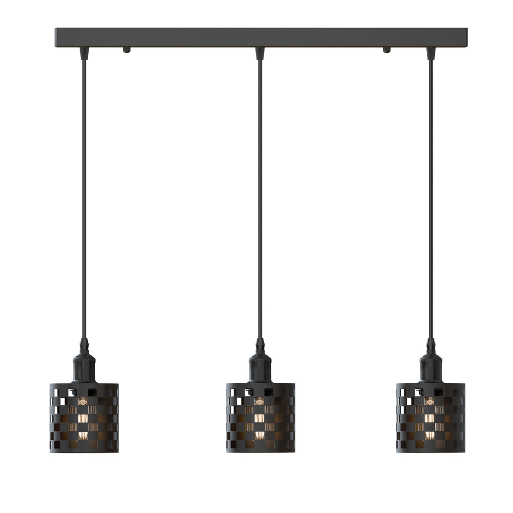 Industrial 3-Light Cage Pendant Fixture with E27 Base for Modern Homes