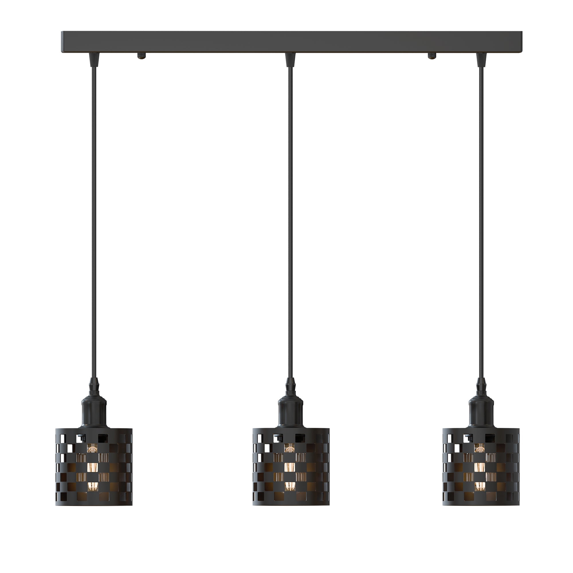 Industrial 3-Light Cage Pendant Fixture with E27 Base for Modern Homes