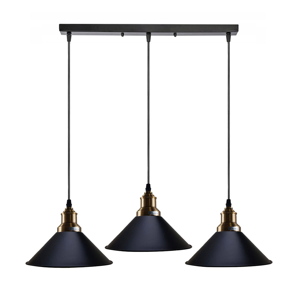 Chic Black Industrial 3-Light Hanging Pendant Fixture for Kitchen Dining Room