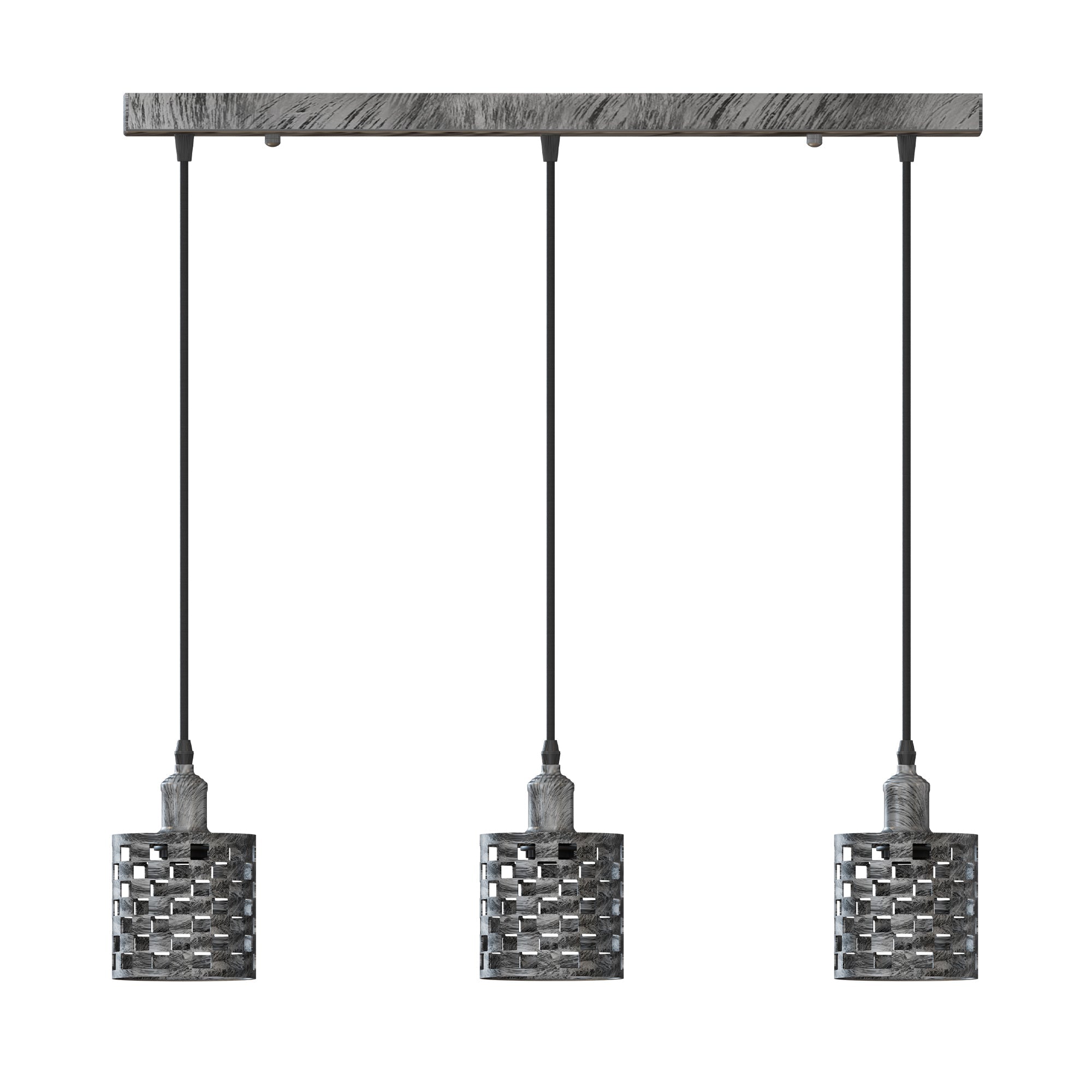 Industrial 3-Light Cage Pendant Fixture with E27 Base for Modern Homes