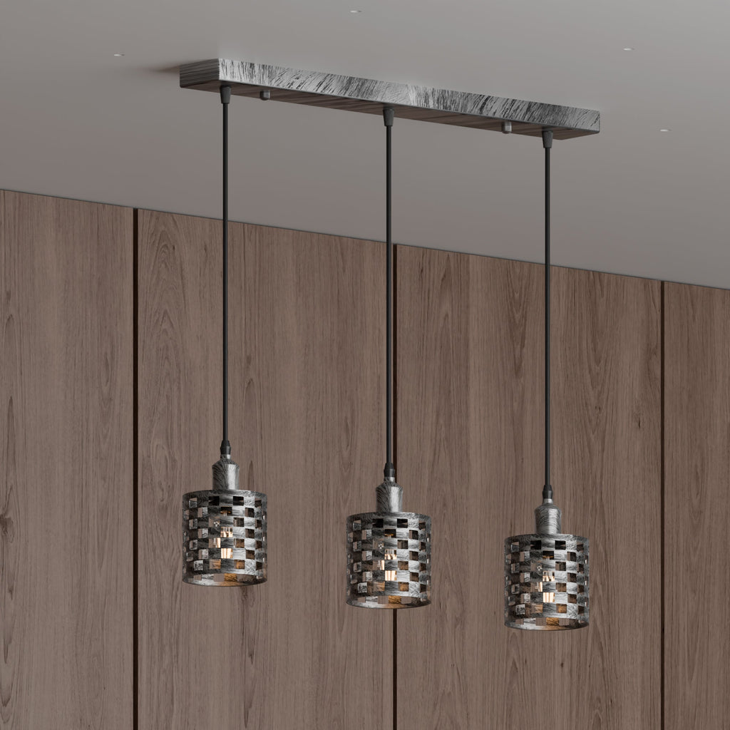 Industrial 3-Light Cage Pendant Fixture with E27 Base for Modern Homes