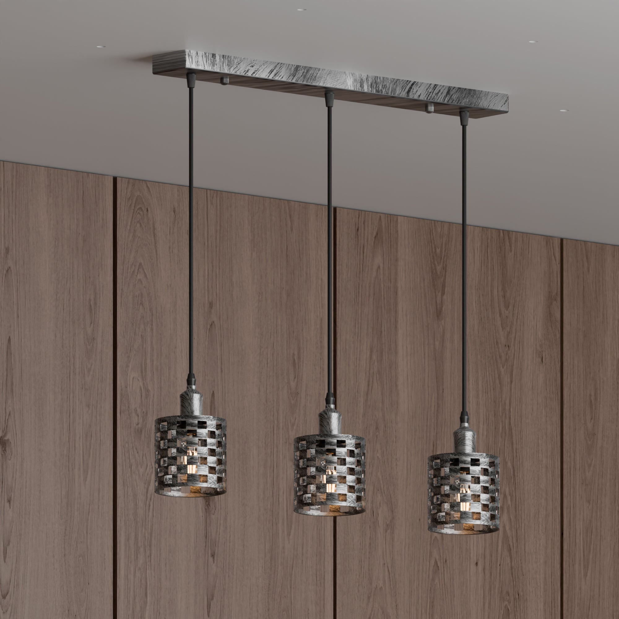Industrial 3-Light Cage Pendant Fixture with E27 Base for Modern Homes