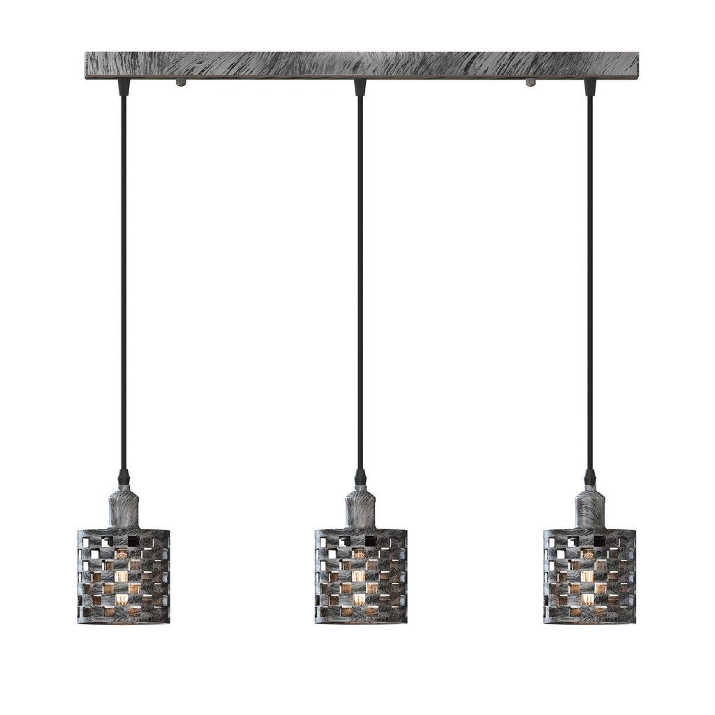 Industrial 3-Light Cage Pendant Fixture with E27 Base for Modern Homes