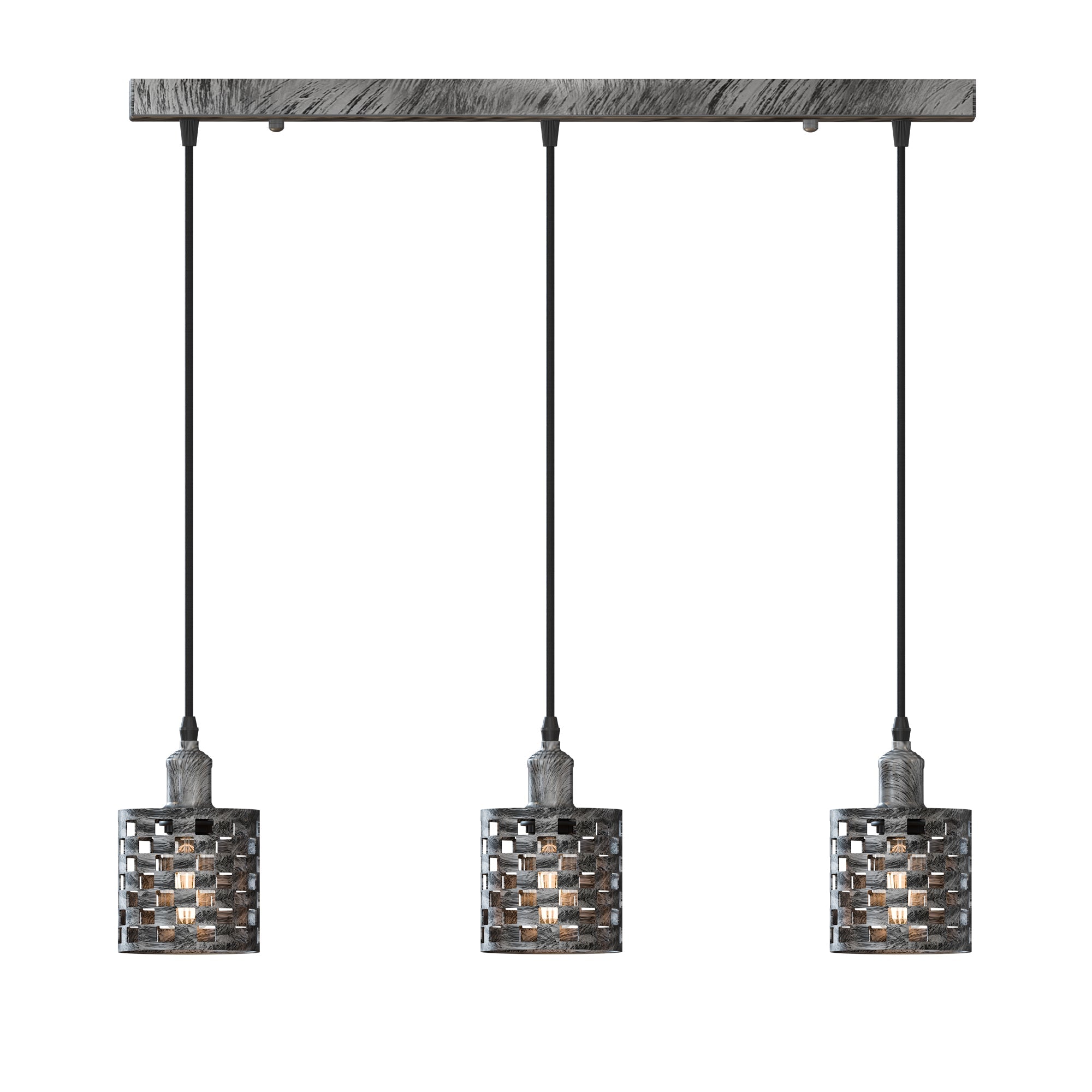 Industrial 3-Light Cage Pendant Fixture with E27 Base for Modern Homes