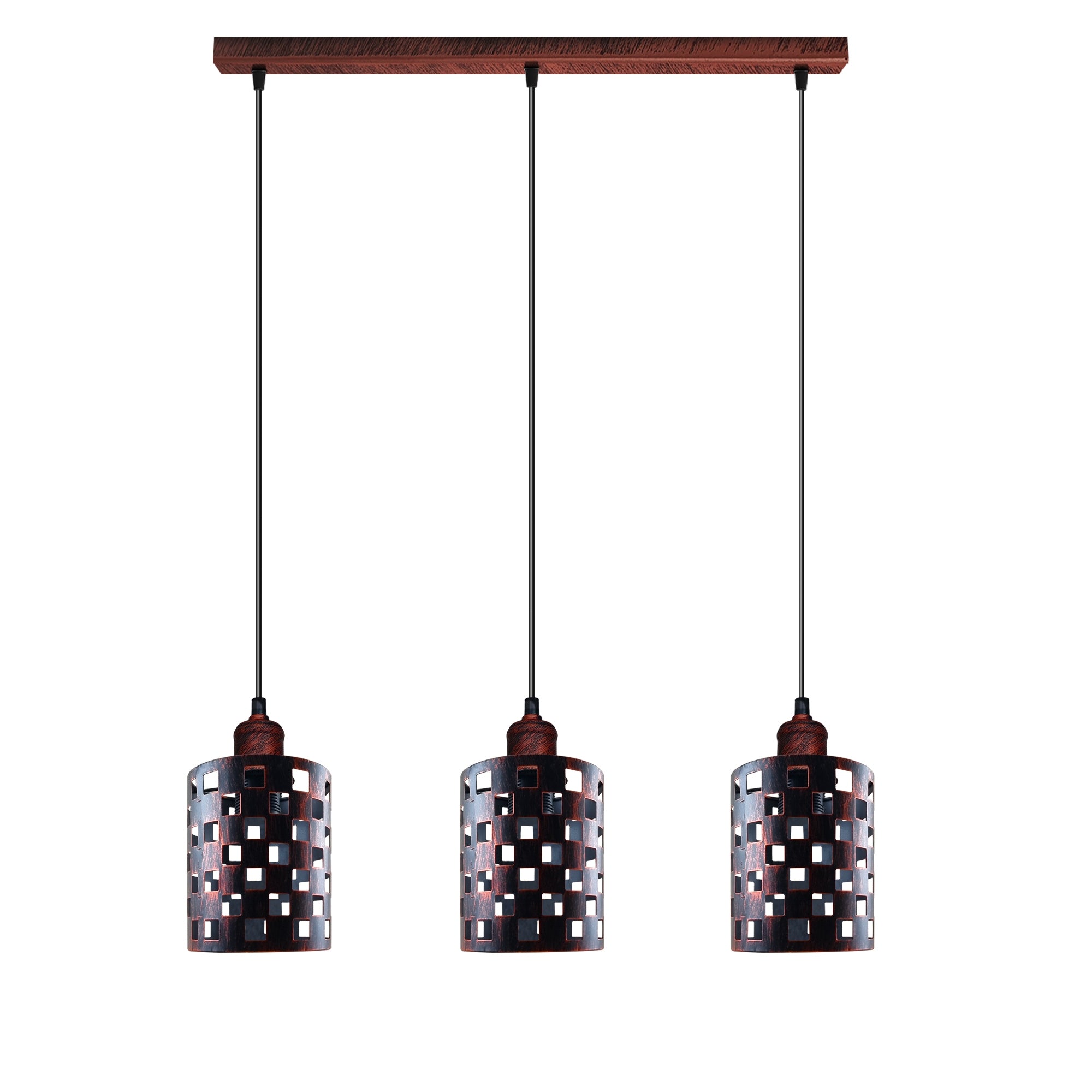 Industrial 3-Light Cage Pendant Fixture with E27 Base for Modern Homes