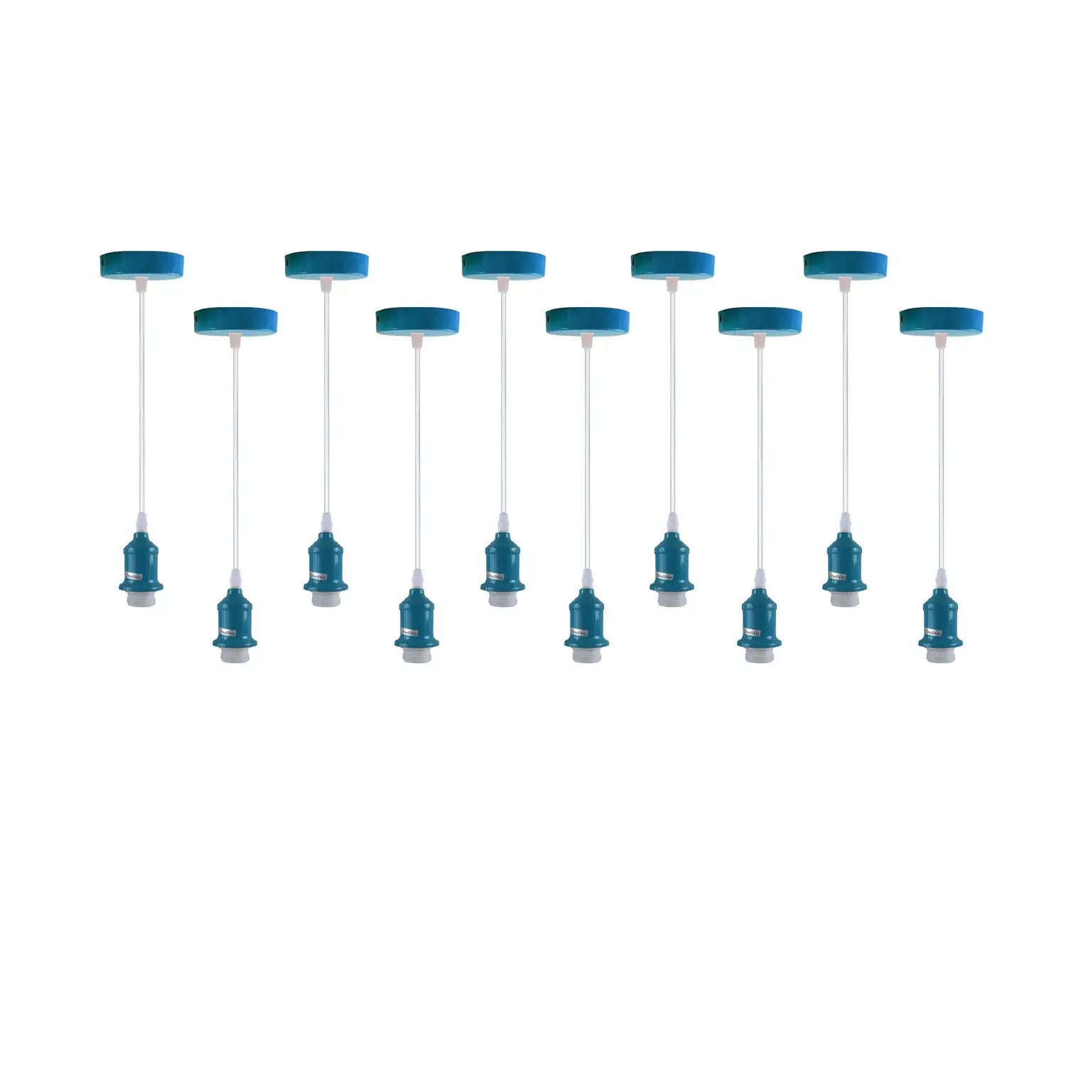 Cyan Blue Retro E27 Pendant Light Fitting with Adjustable Cable