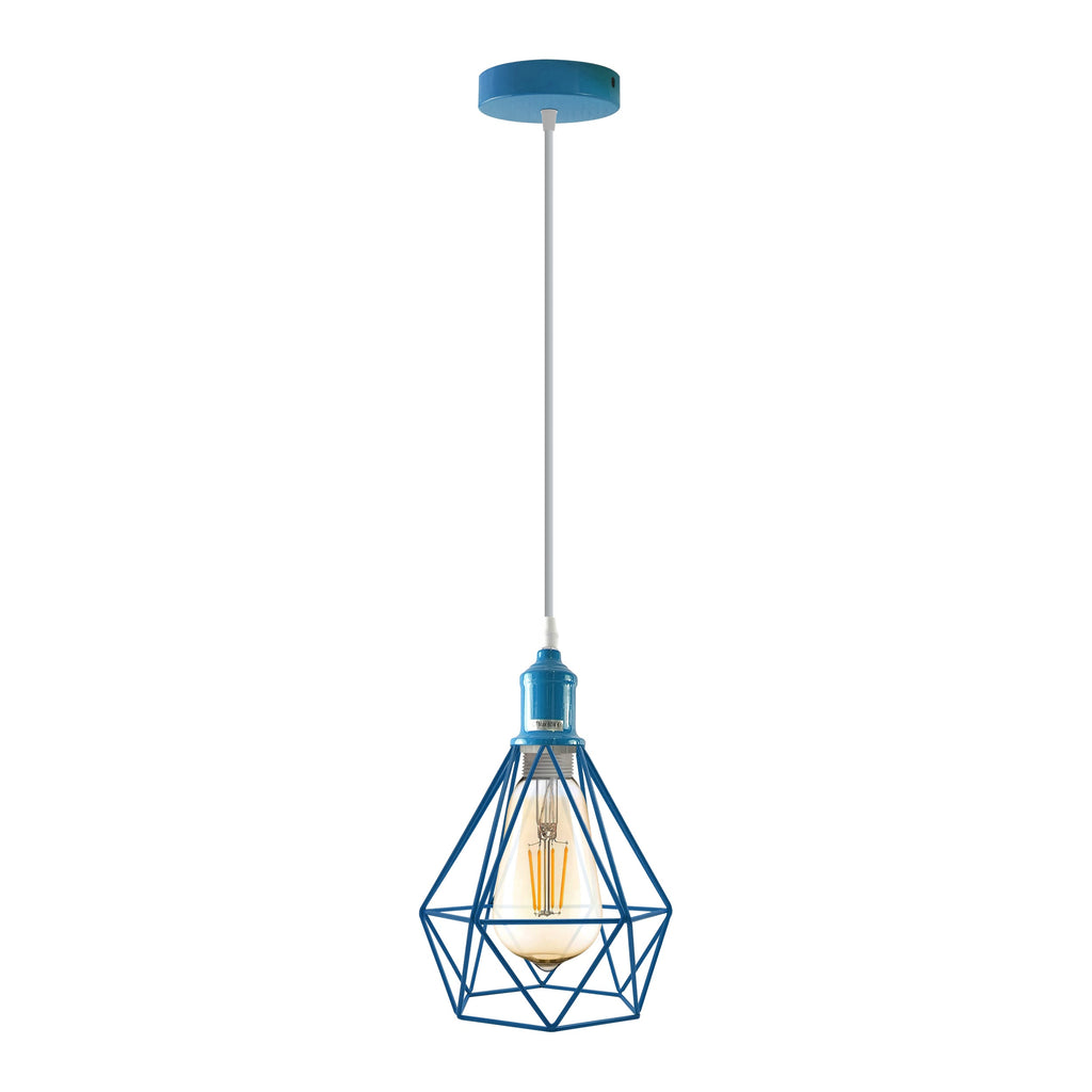 Industrial Metal Cage Pendant Light, Vintage Style Hanging Ceiling Lamp Shade