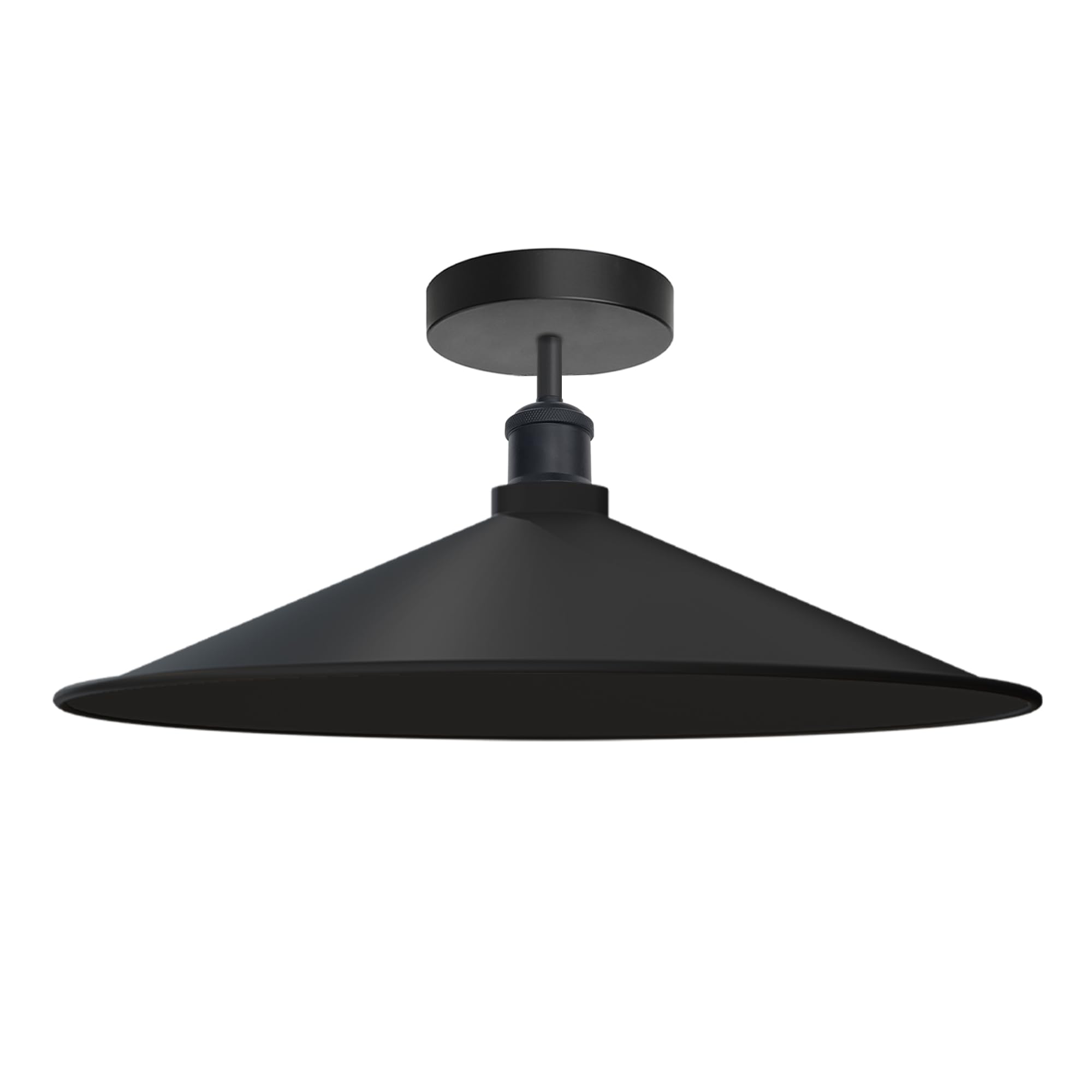 Sleek Industrial LED Flush Mount Ceiling Light, Dimmable, E27 Bulb Compatible