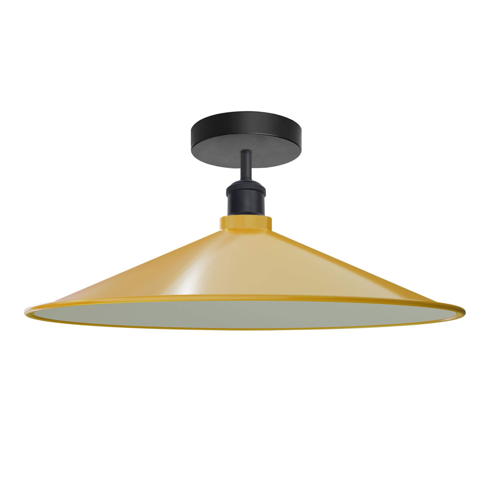 Sleek Industrial LED Flush Mount Ceiling Light, Dimmable, E27 Bulb Compatible