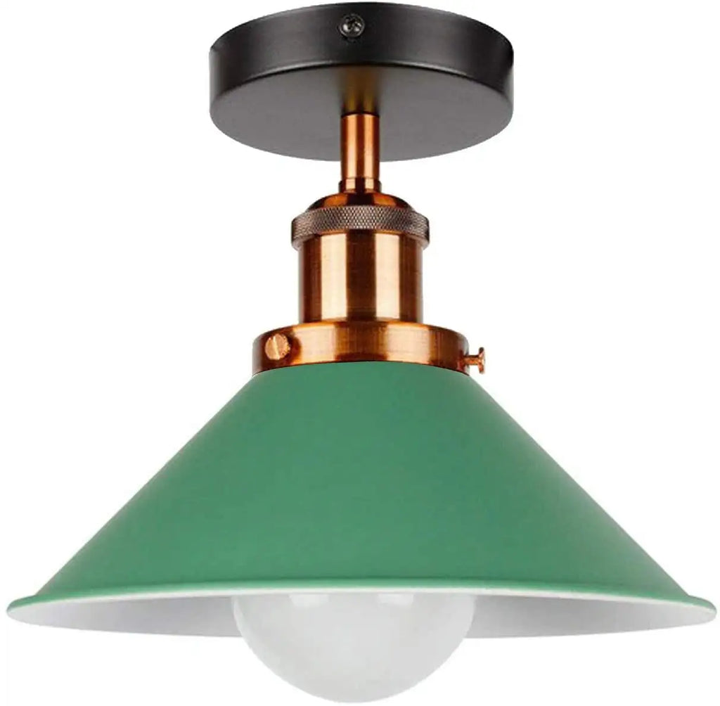 Modern Metal Semi Flush Mount Ceiling Light Fixture, E27 Bulb, Vintage Charm