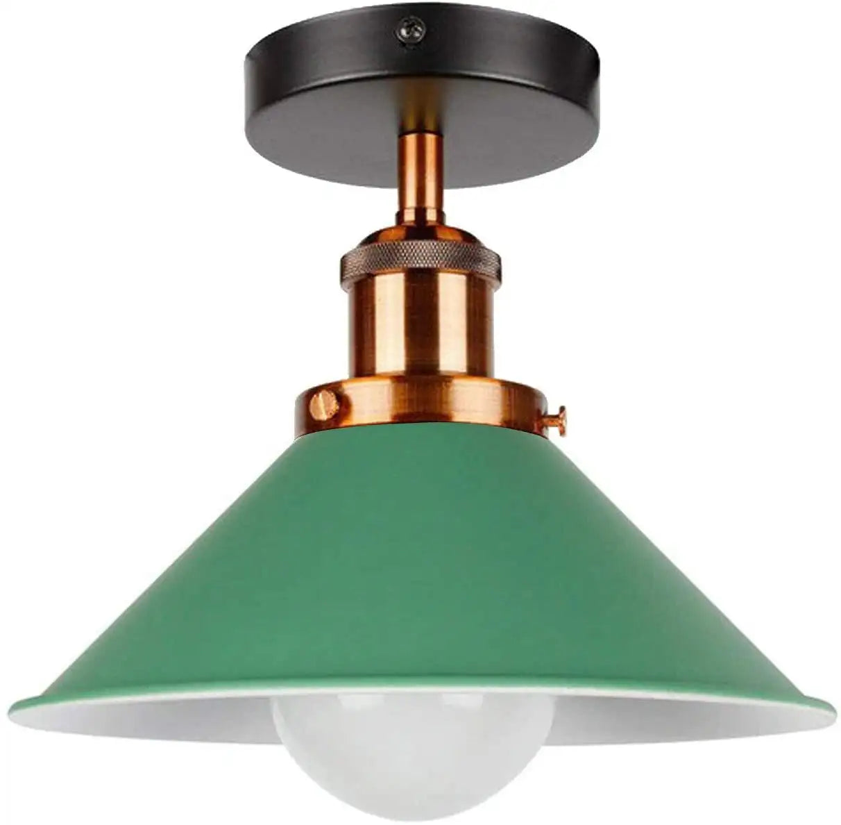 Industrial Metal Semi Flush Mount Cone Ceiling Light Fixture