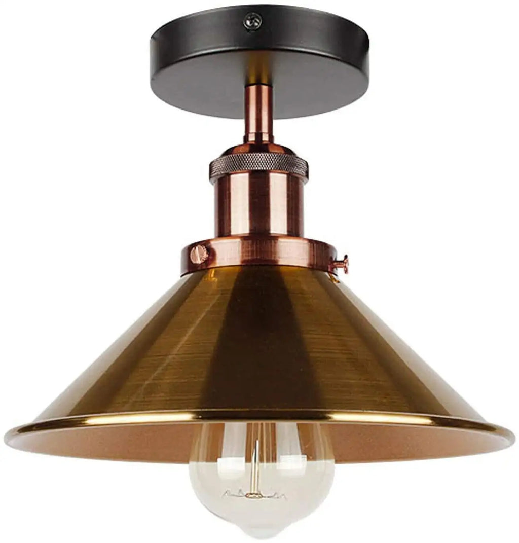 Modern Metal Semi Flush Mount Ceiling Light Fixture, E27 Bulb, Vintage Charm
