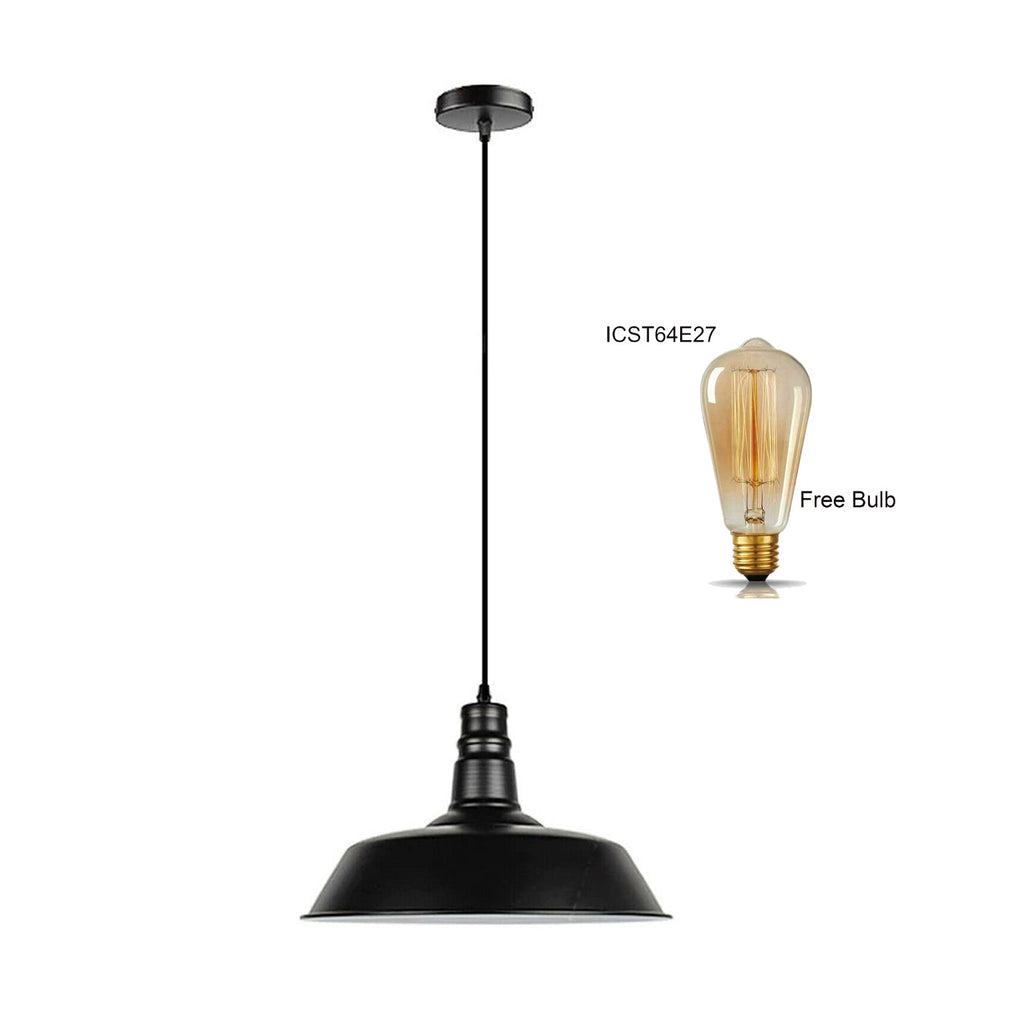 Modern Metal Bowl Shade Pendant Light Fixture Adjustable Hanging Lamp Decorative