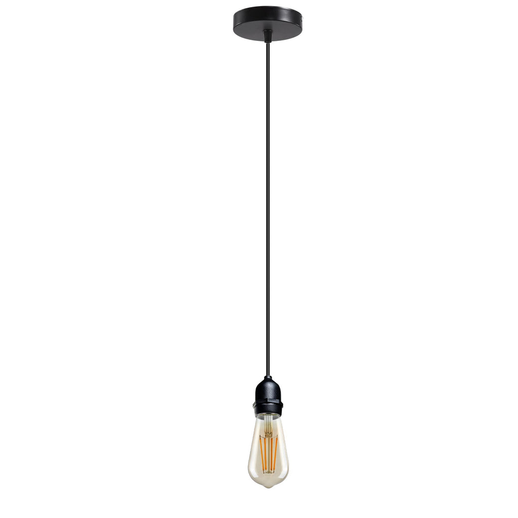 Vintage Industrial E27 Pendant Light Kit - Ceiling Rose & Adjustable Cable Holder