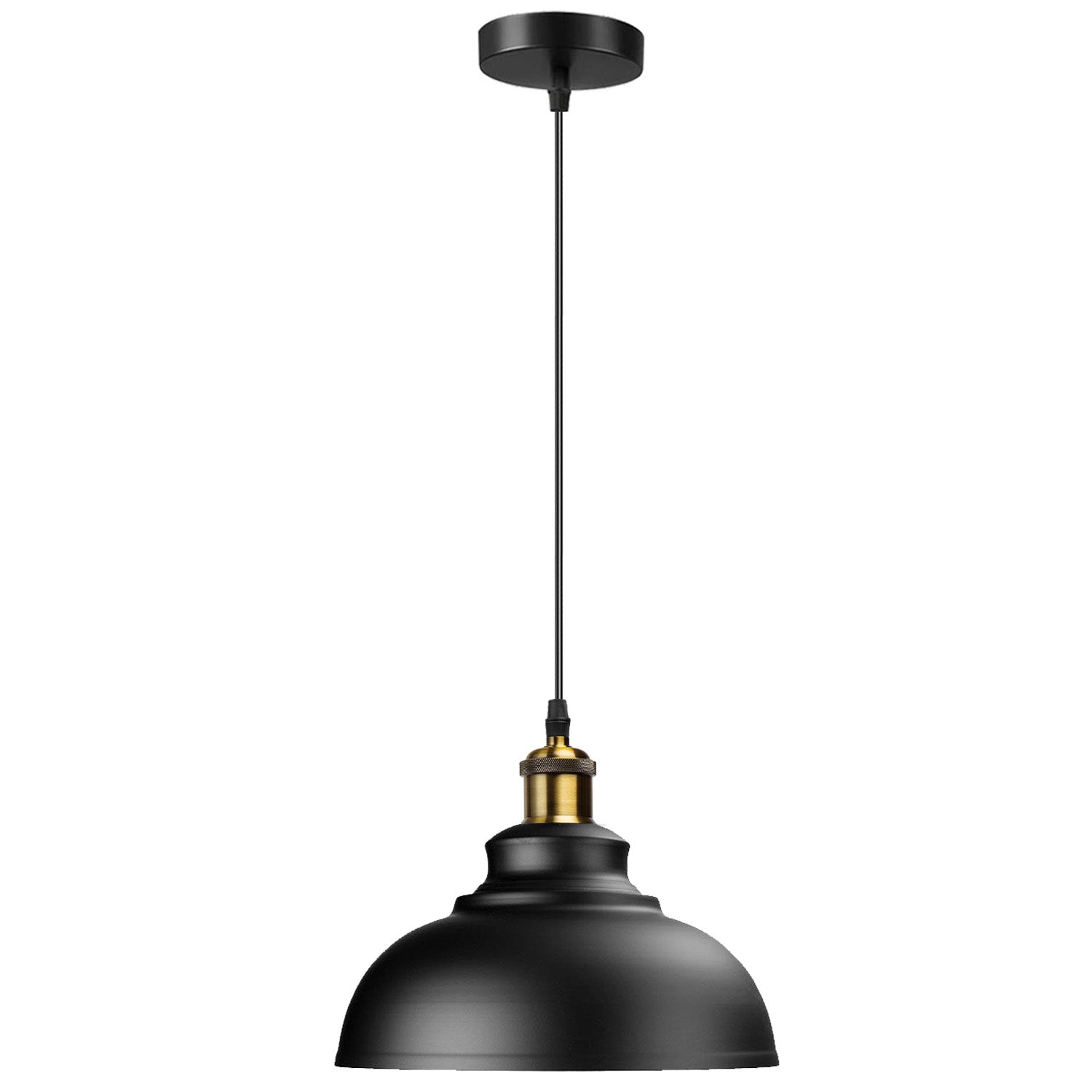 Modern Industrial Dome Pendant Light with Adjustable E27 Metal Shade