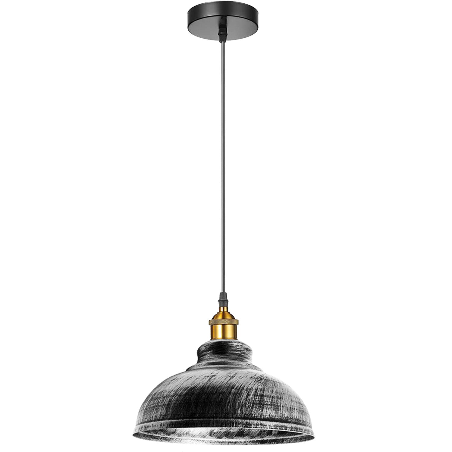 Modern Industrial Dome Pendant Light with Adjustable E27 Metal Shade