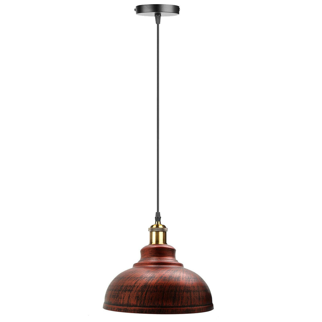 Modern Industrial Dome Pendant Light with Adjustable E27 Metal Shade