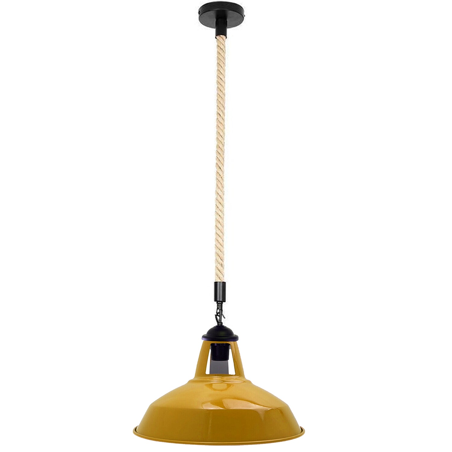 Industrial Retro Metal Hemp Rope Hanging Ceiling Pendant Light Fixture