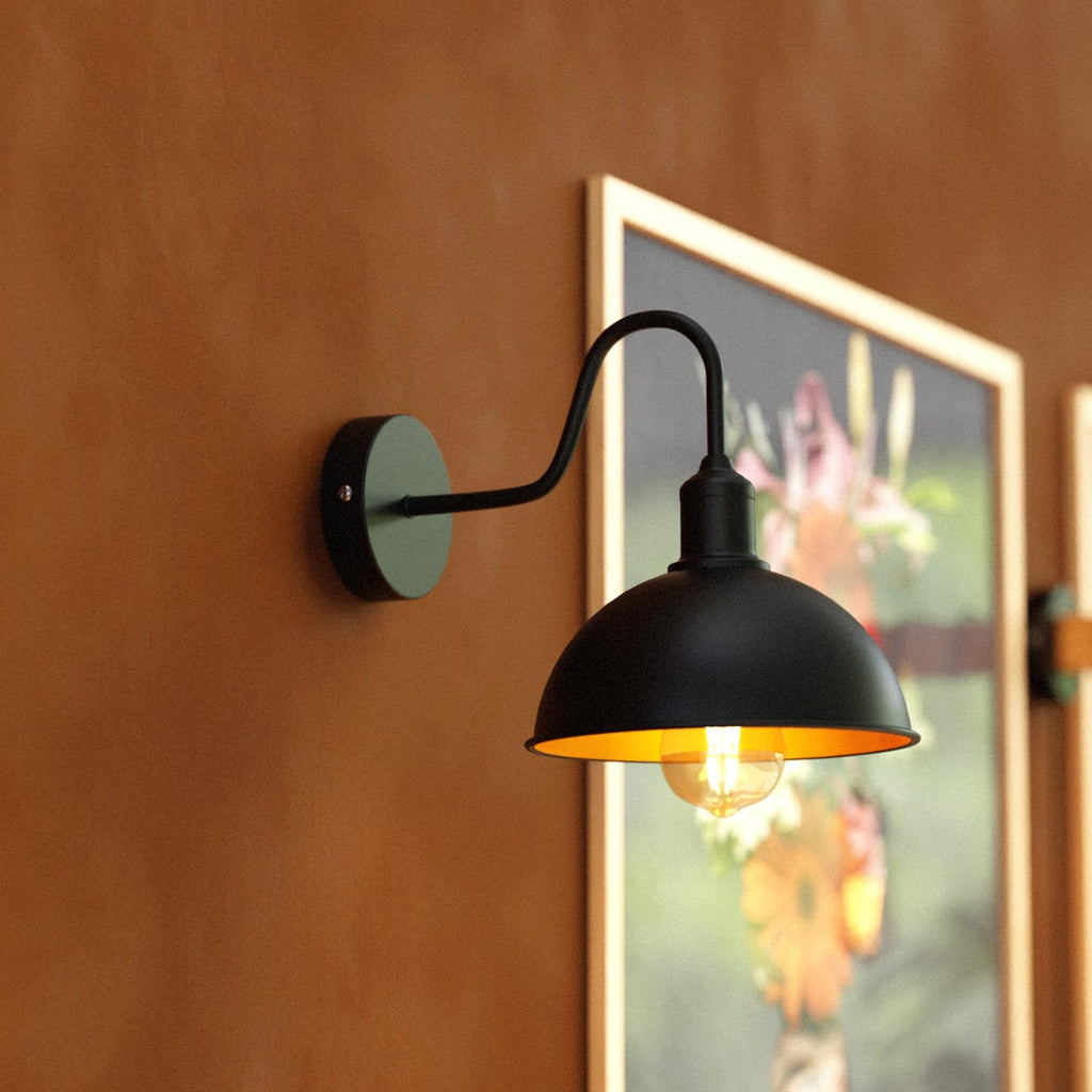 Vintage Rustic Black Metal Wall Light E27 Indoor Sconce Lamp ~6232