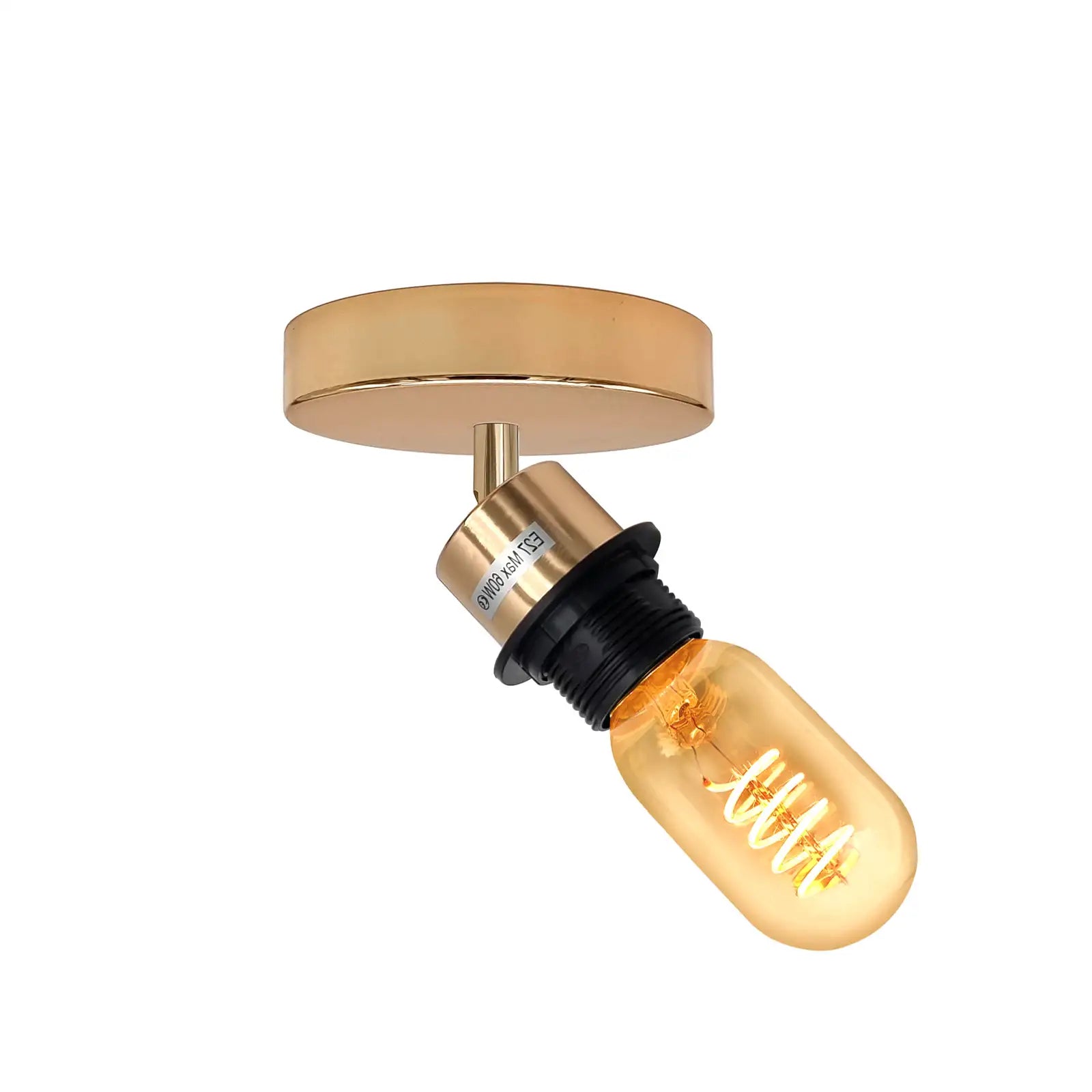 Adjustable Vintage Industrial Metal LED Flush Mount Ceiling Wall Light Fixture