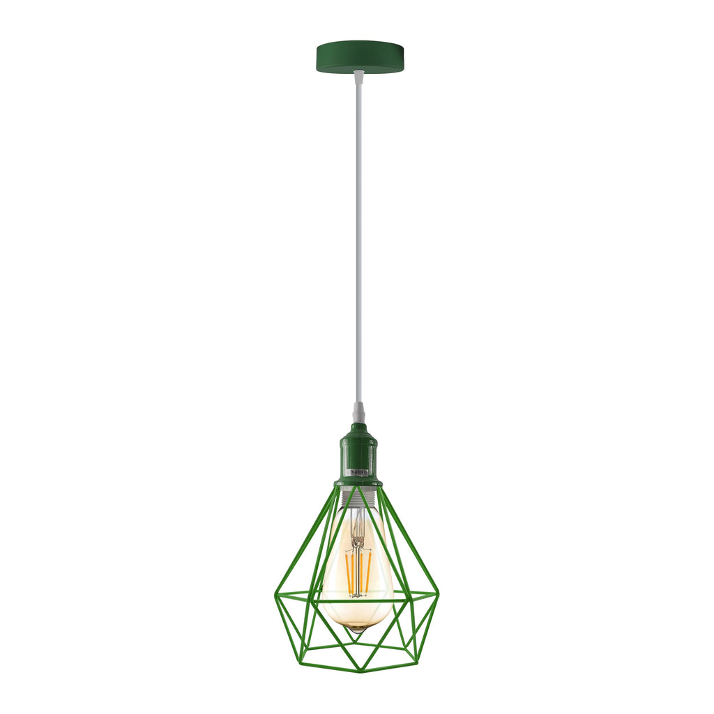 Industrial Metal Cage Pendant Light, Vintage Style Hanging Ceiling Lamp Shade