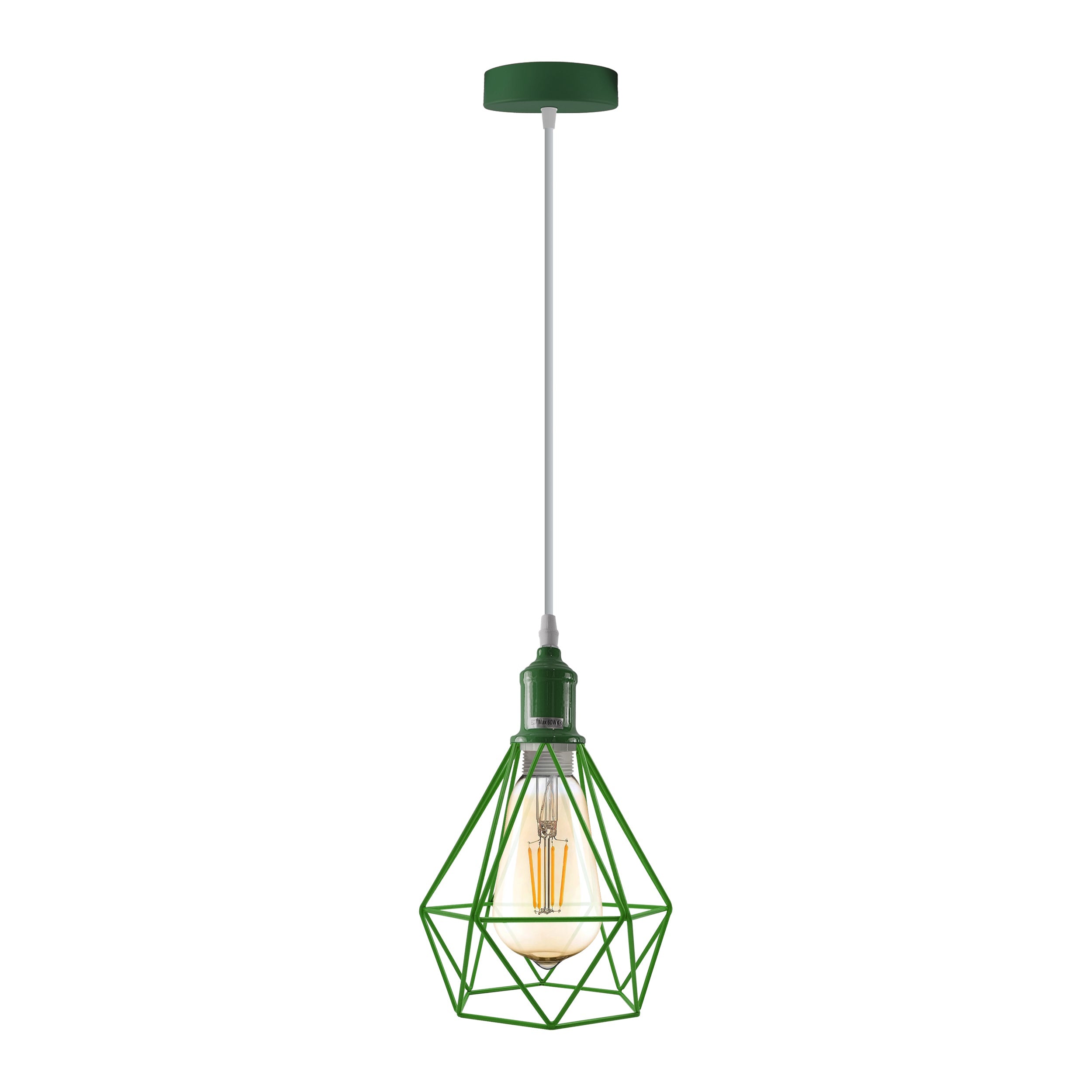 Industrial Metal Cage Pendant Light, Vintage Style Hanging Ceiling Lamp Shade