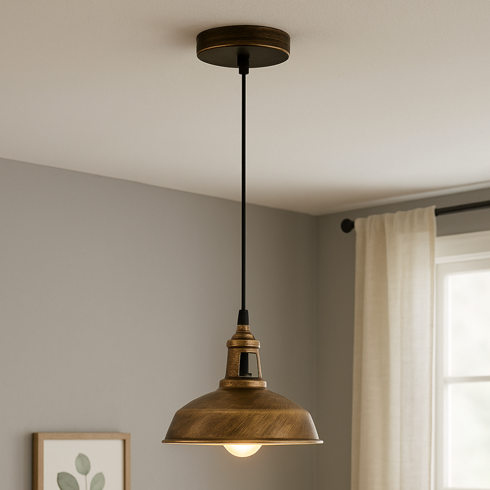 Vintage Retro Metal Shade Pendant Light for Kitchen Island Dining Room Bedroom
