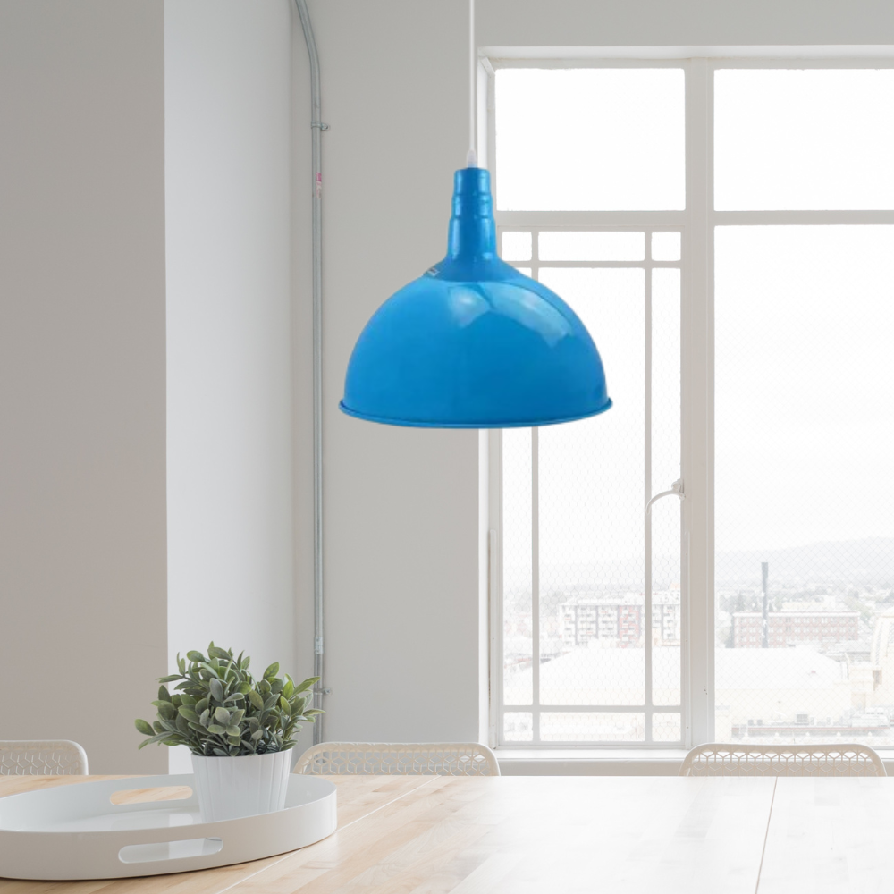 Modern Retro Dome Ceiling Pendant Light Kit E27 Holder, 1m Cable