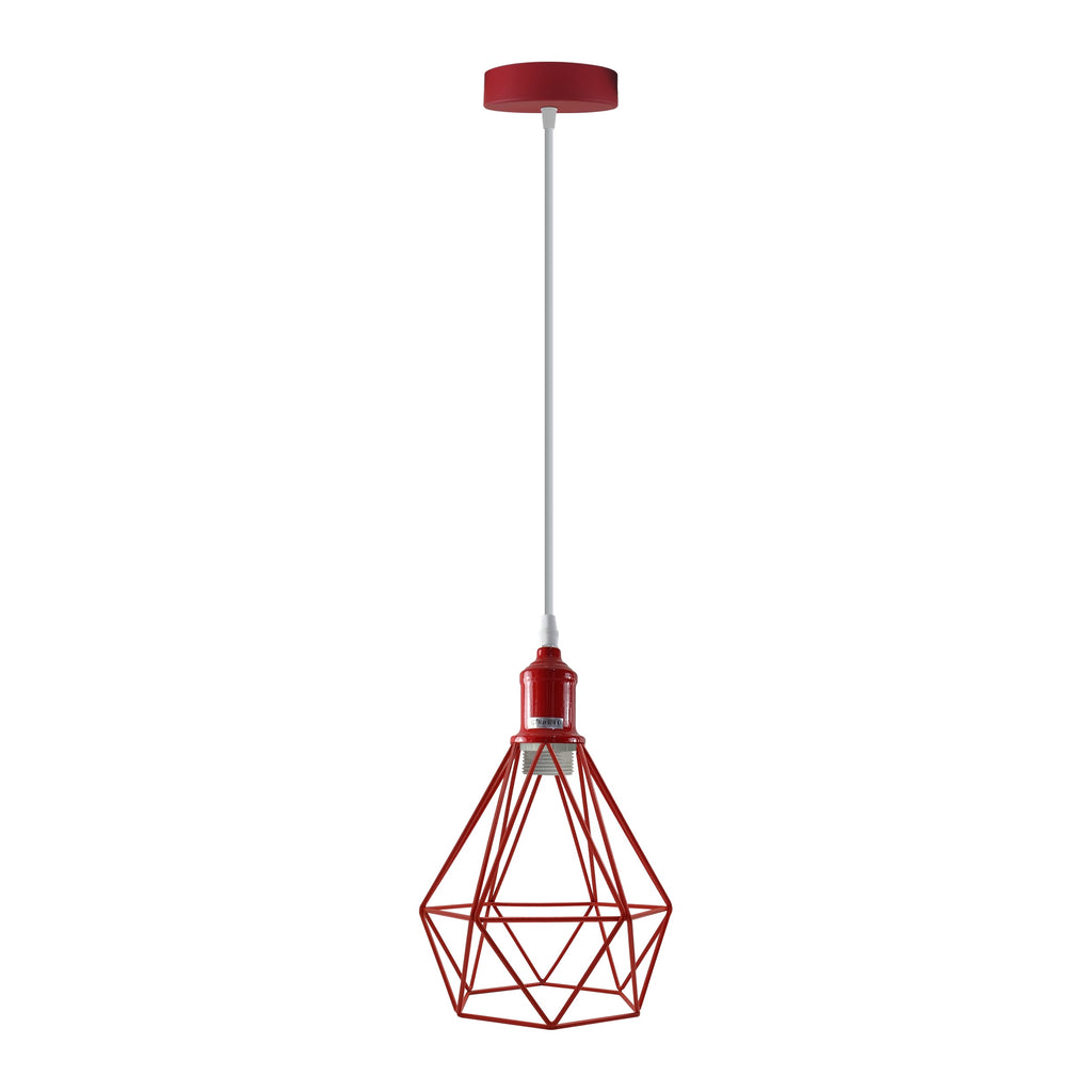 Industrial Metal Cage Pendant Light, Vintage Style Hanging Ceiling Lamp Shade