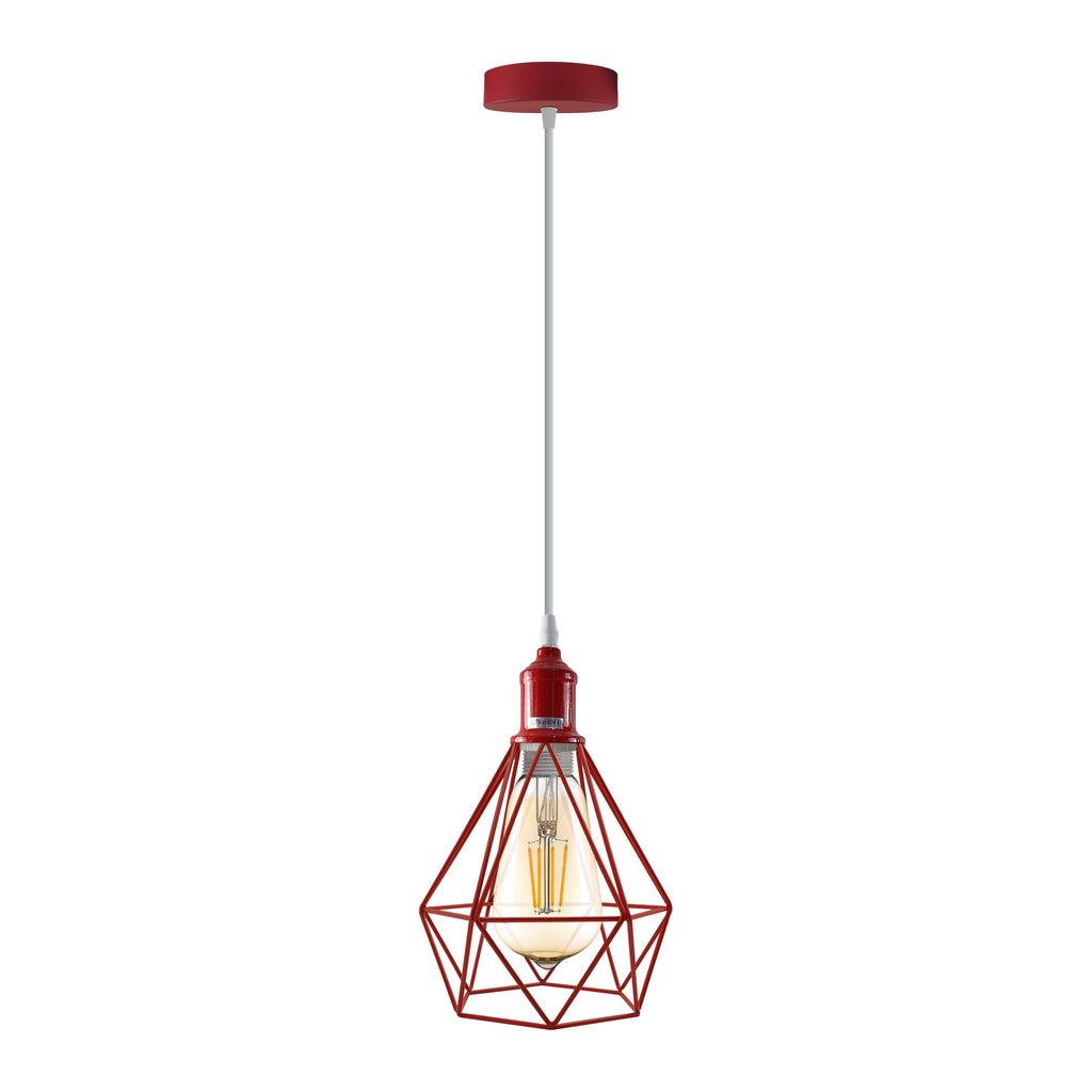 Industrial Metal Cage Pendant Light, Vintage Style Hanging Ceiling Lamp Shade