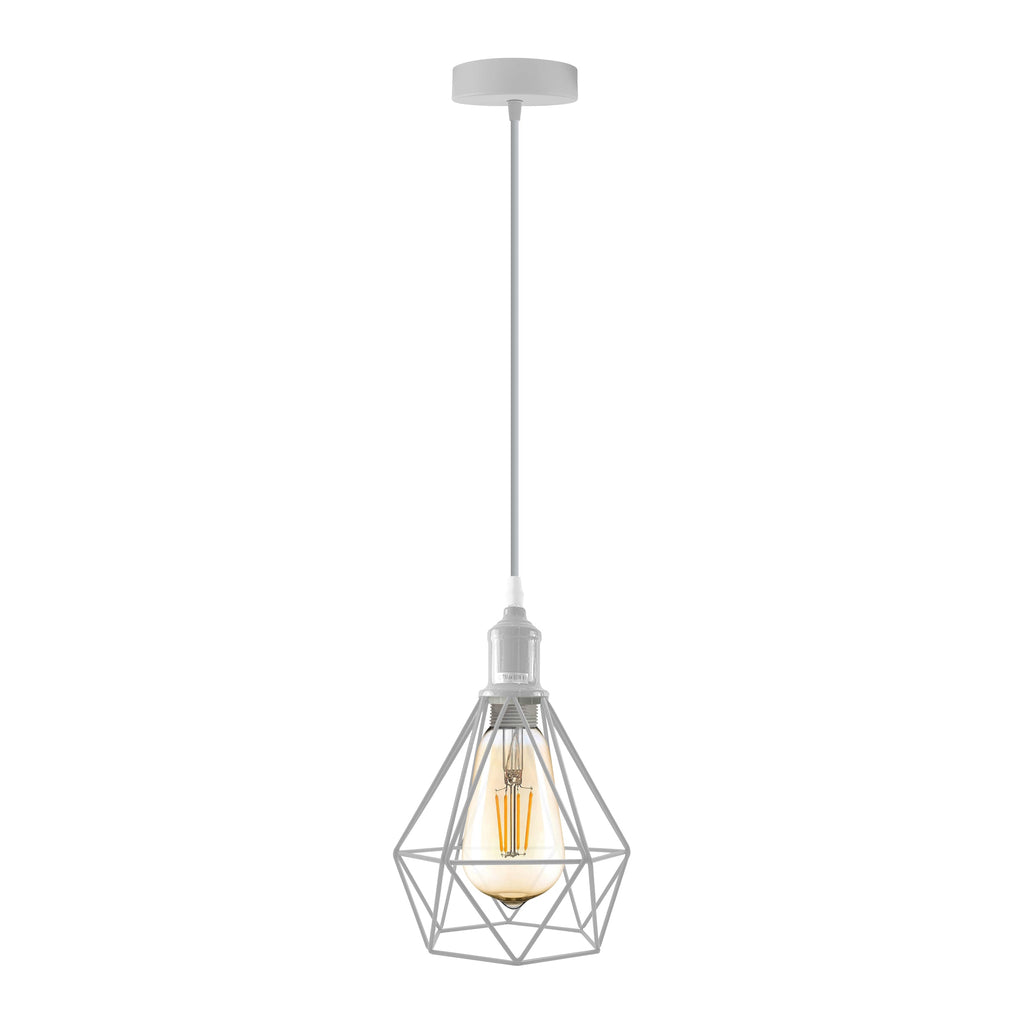 Industrial Metal Cage Pendant Light, Vintage Style Hanging Ceiling Lamp Shade