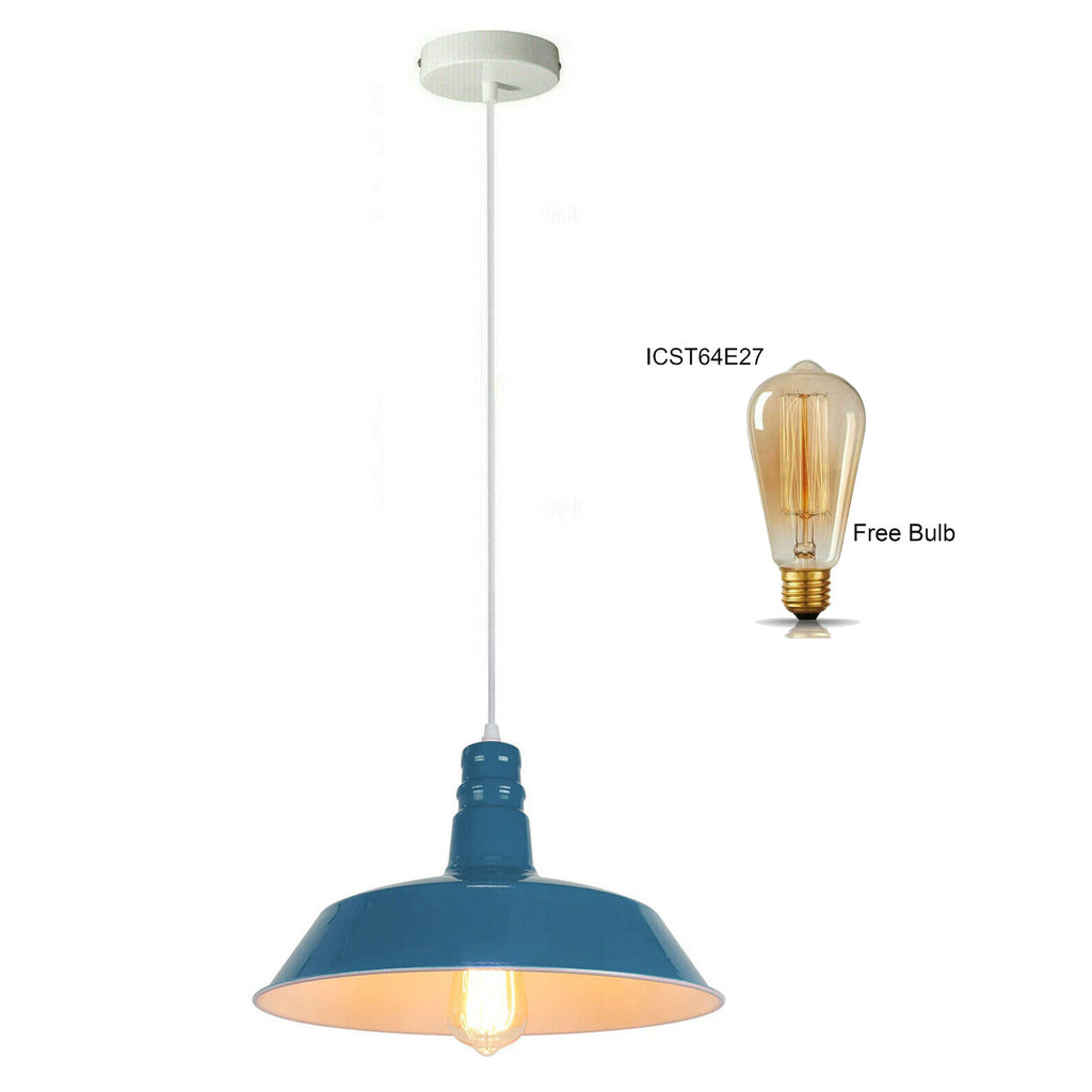 Modern Metal Bowl Shade Pendant Light Fixture Adjustable Hanging Lamp Decorative