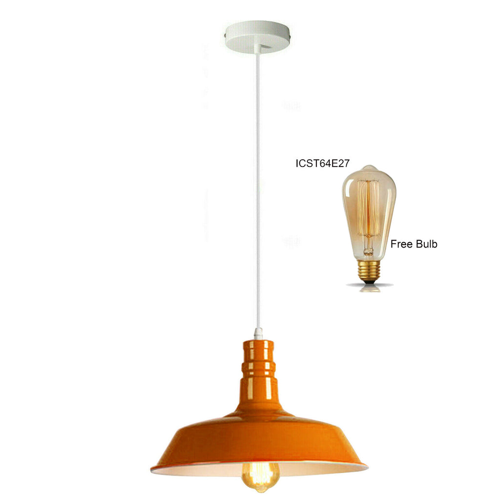 Modern Metal Bowl Shade Pendant Light Fixture Adjustable Hanging Lamp Decorative