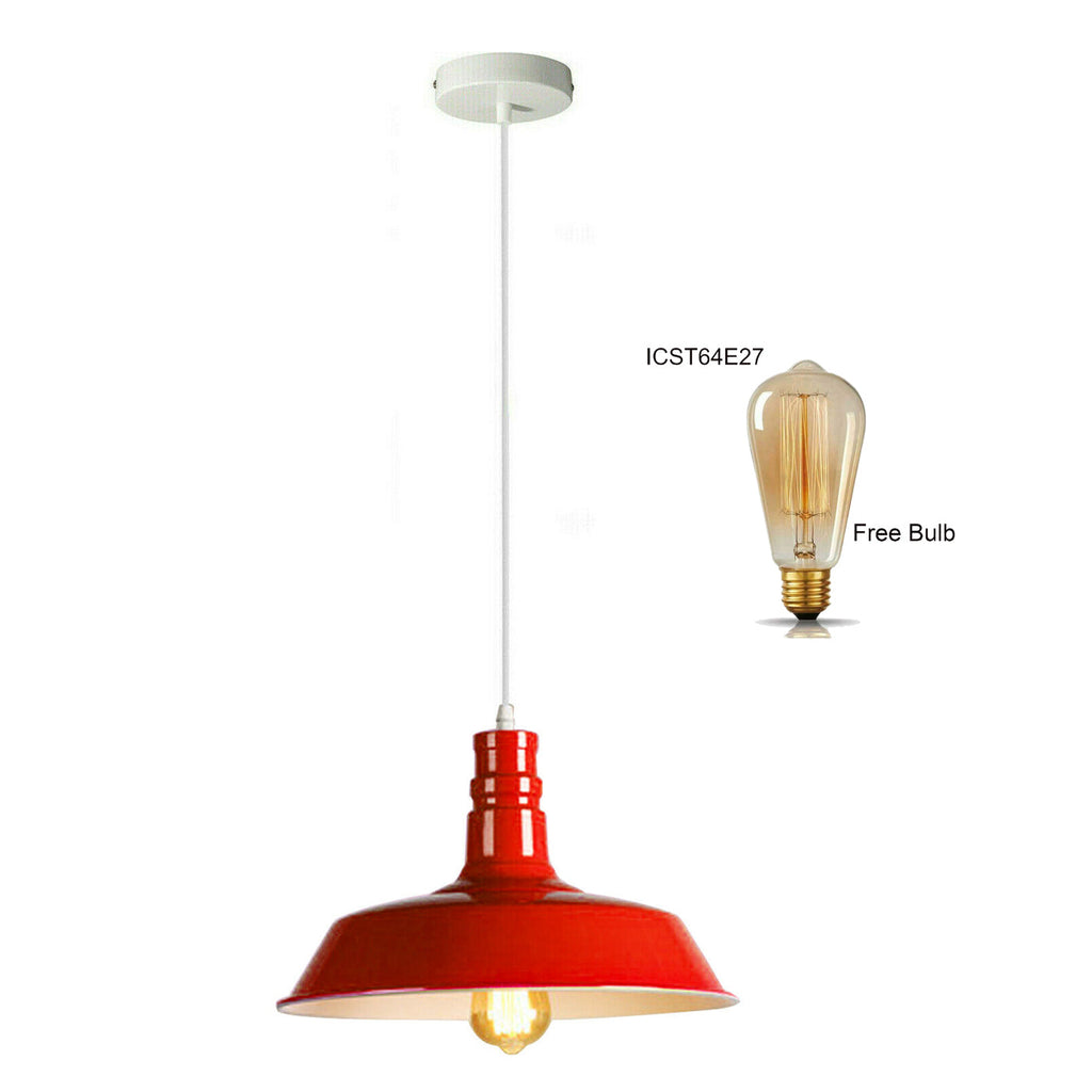 Modern Metal Bowl Shade Pendant Light Fixture Adjustable Hanging Lamp Decorative