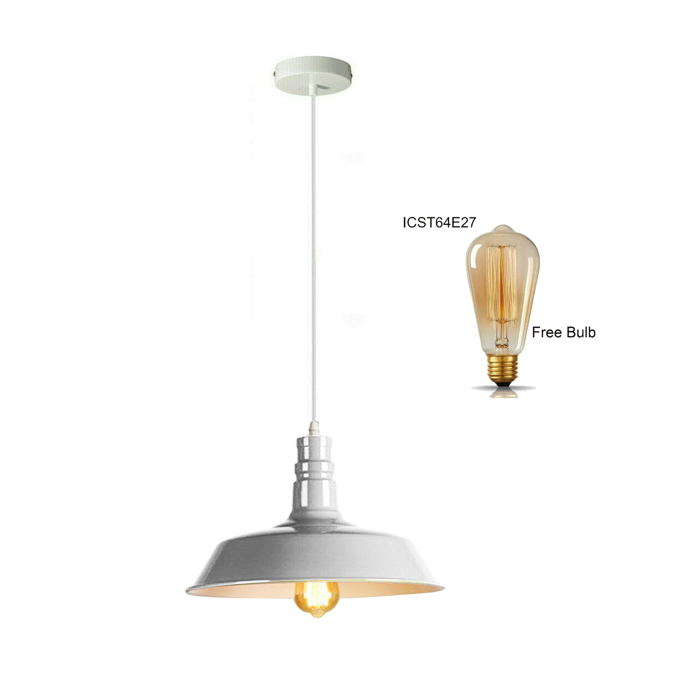 Modern Metal Bowl Shade Pendant Light Fixture Adjustable Hanging Lamp Decorative