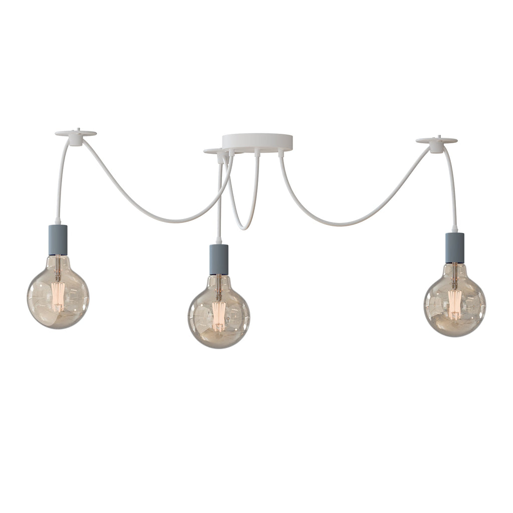 Modern Industrial 3-Way Spider Pendant Ceiling Light Fixture with Adjustable Cables
