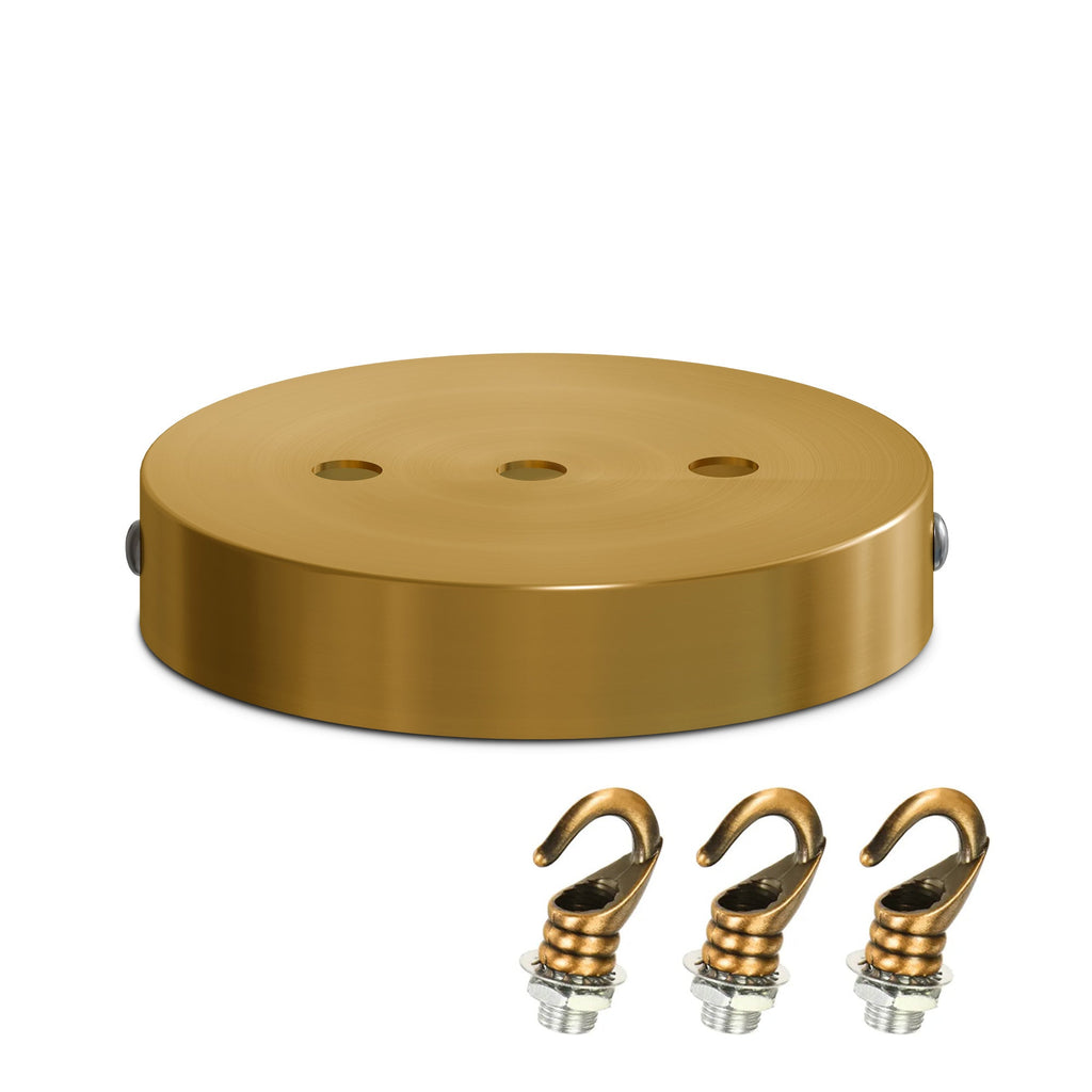 Yellow Brass Metal Ceiling Rose Hook Plate for Pendant Light Fixtures
