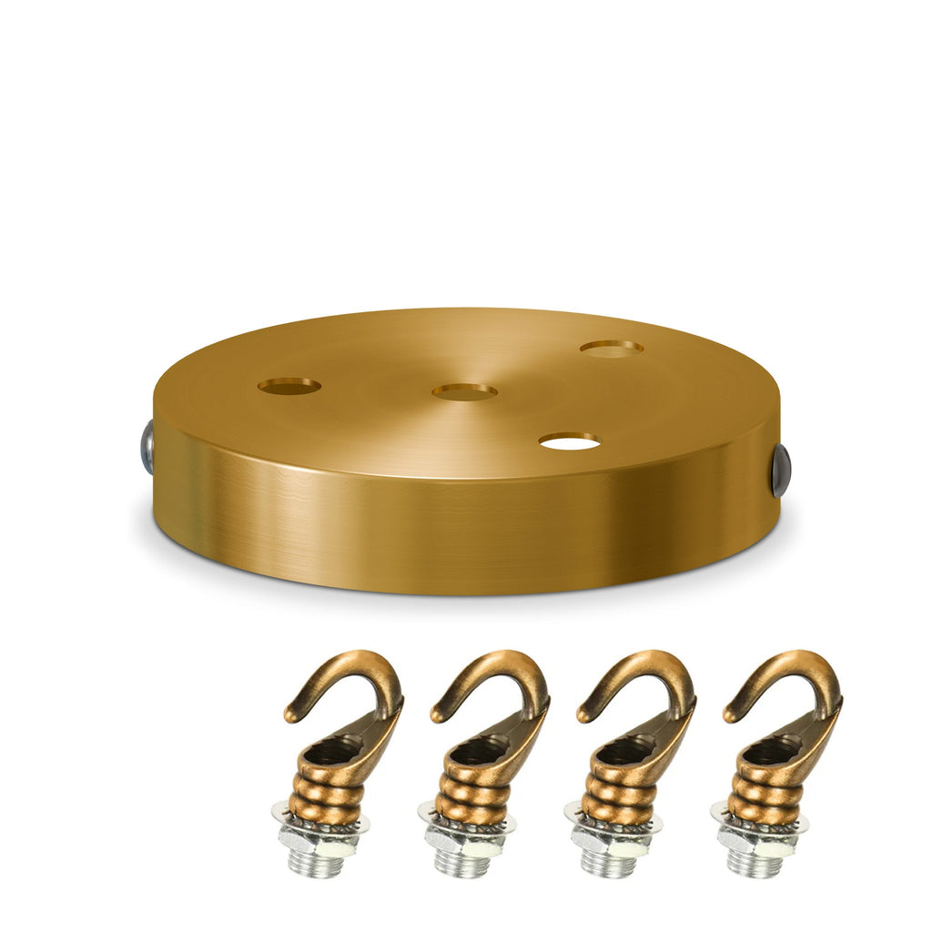 Yellow Brass Metal Ceiling Rose Hook Plate for Pendant Light Fixtures