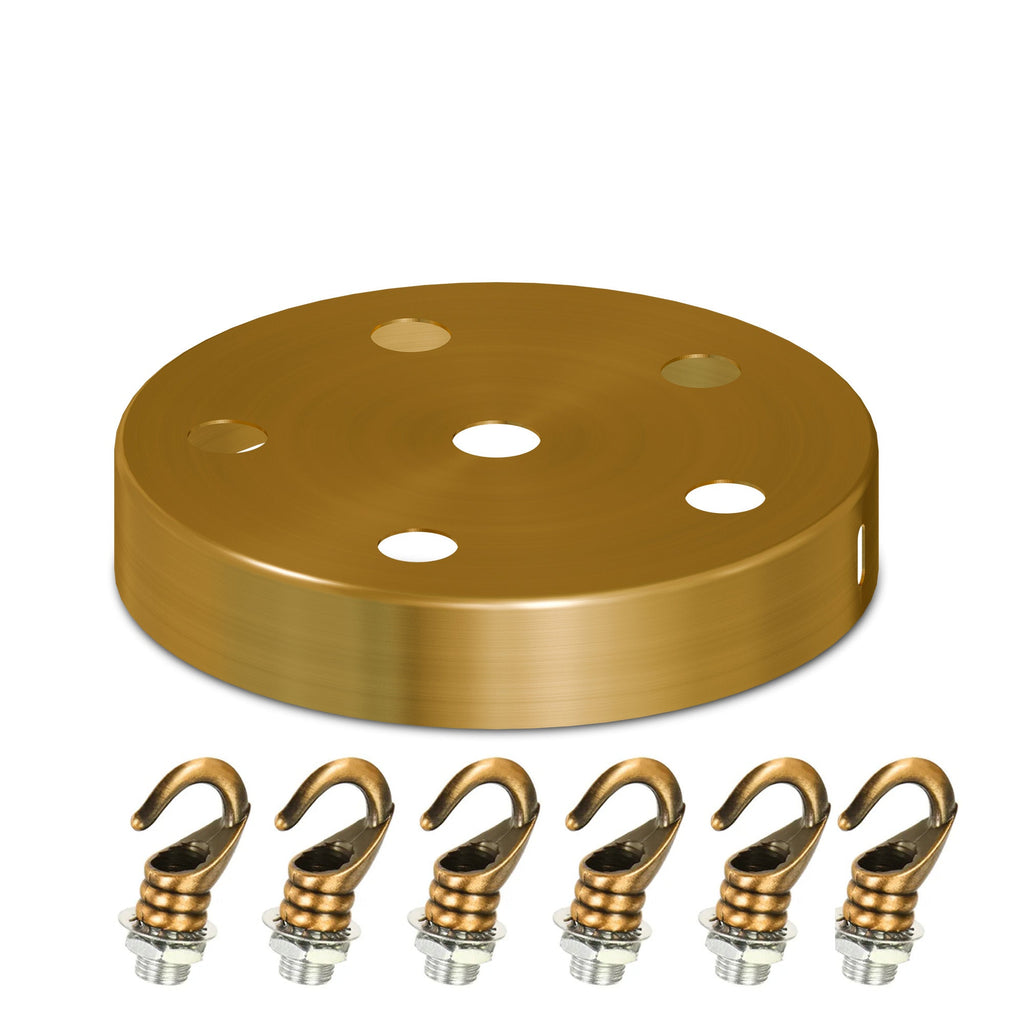 Yellow Brass Metal Ceiling Rose Hook Plate for Pendant Light Fixtures